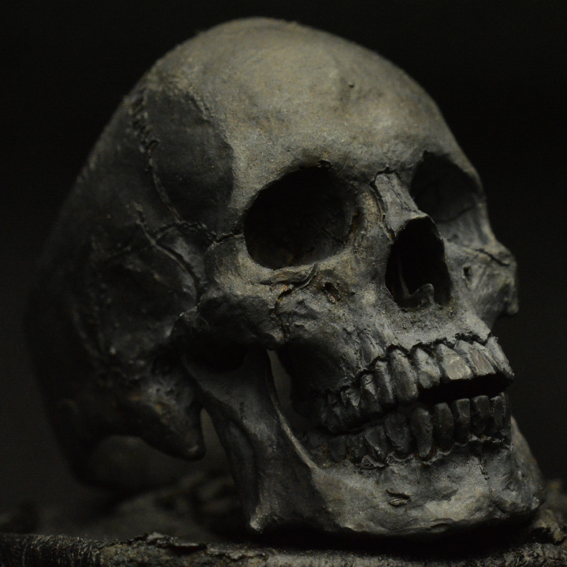 Mid Size Full Closed Jaw 925 Sterling Silver Skull Ring 31