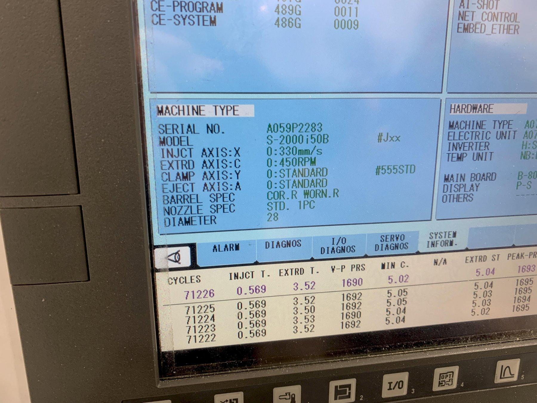 Fanuc Robotshot Used S2000-i50B Injection Molding Machine, 55 US ton ...