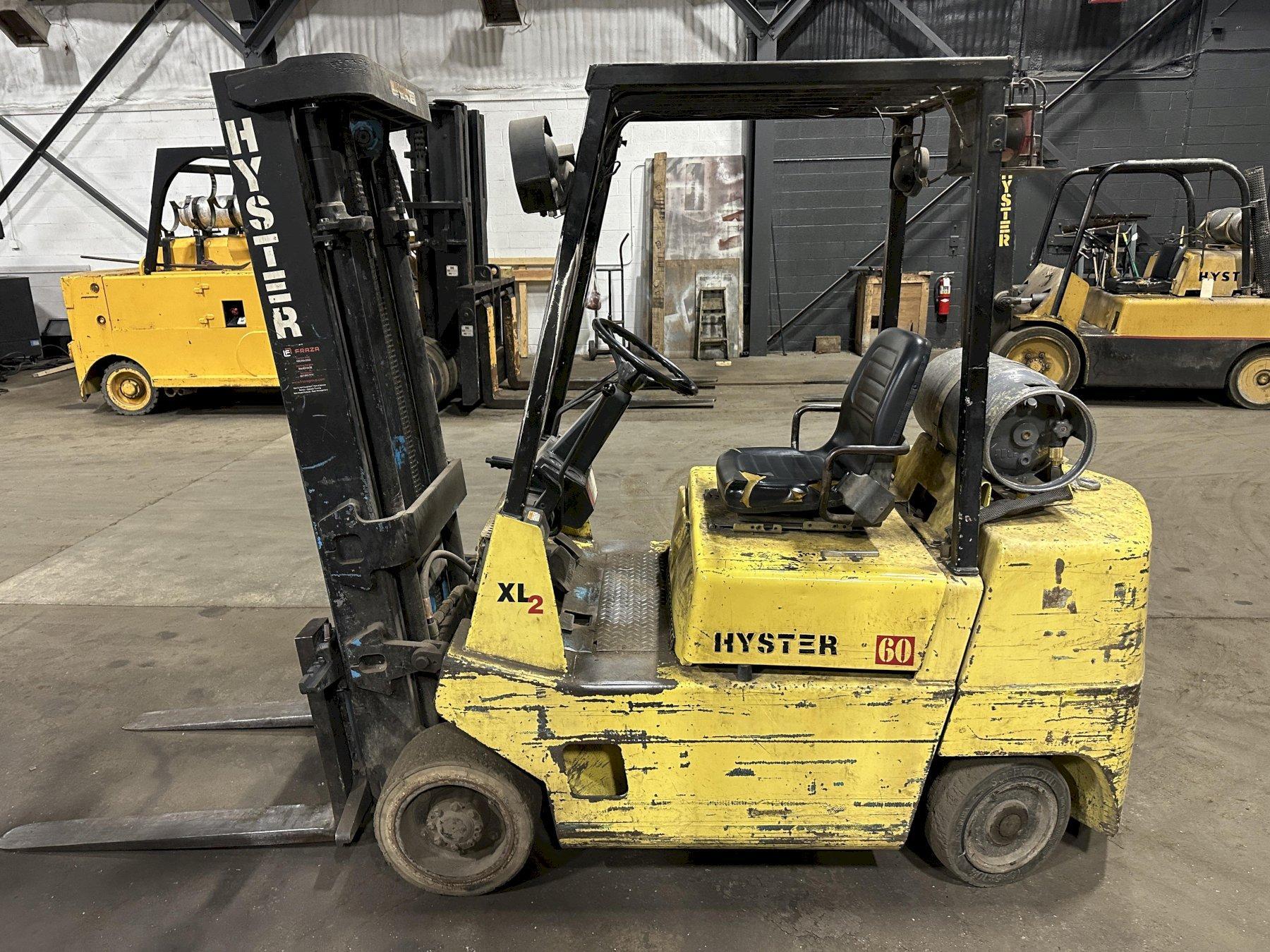 Hyster S60XL 6,000lbs Lift Truck Forklift LP Hard Tires
