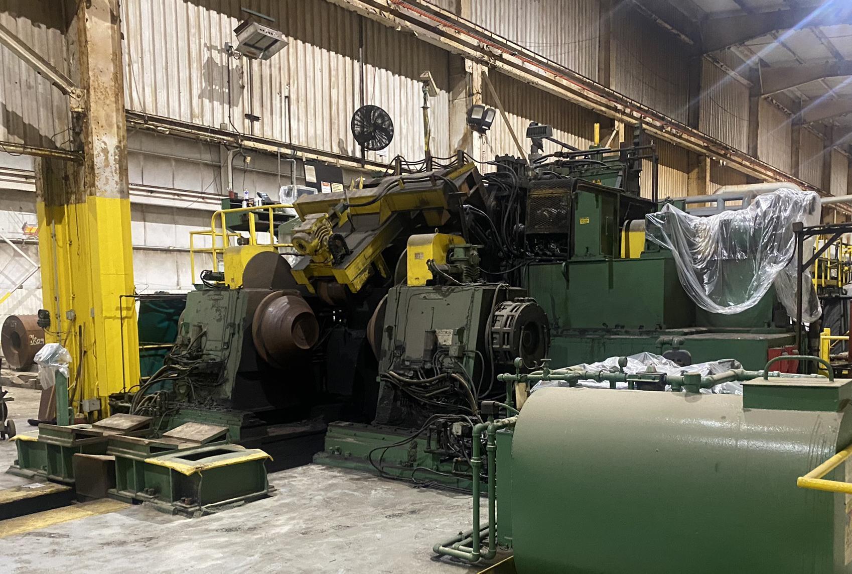 72” x .500” PRO-ECO HEAVY GAUGE ENTRY UNIT W/ HOLD-DOWN ROLL, PEELER, PINCH ROLLS & FIVE ROLL FLATTENER