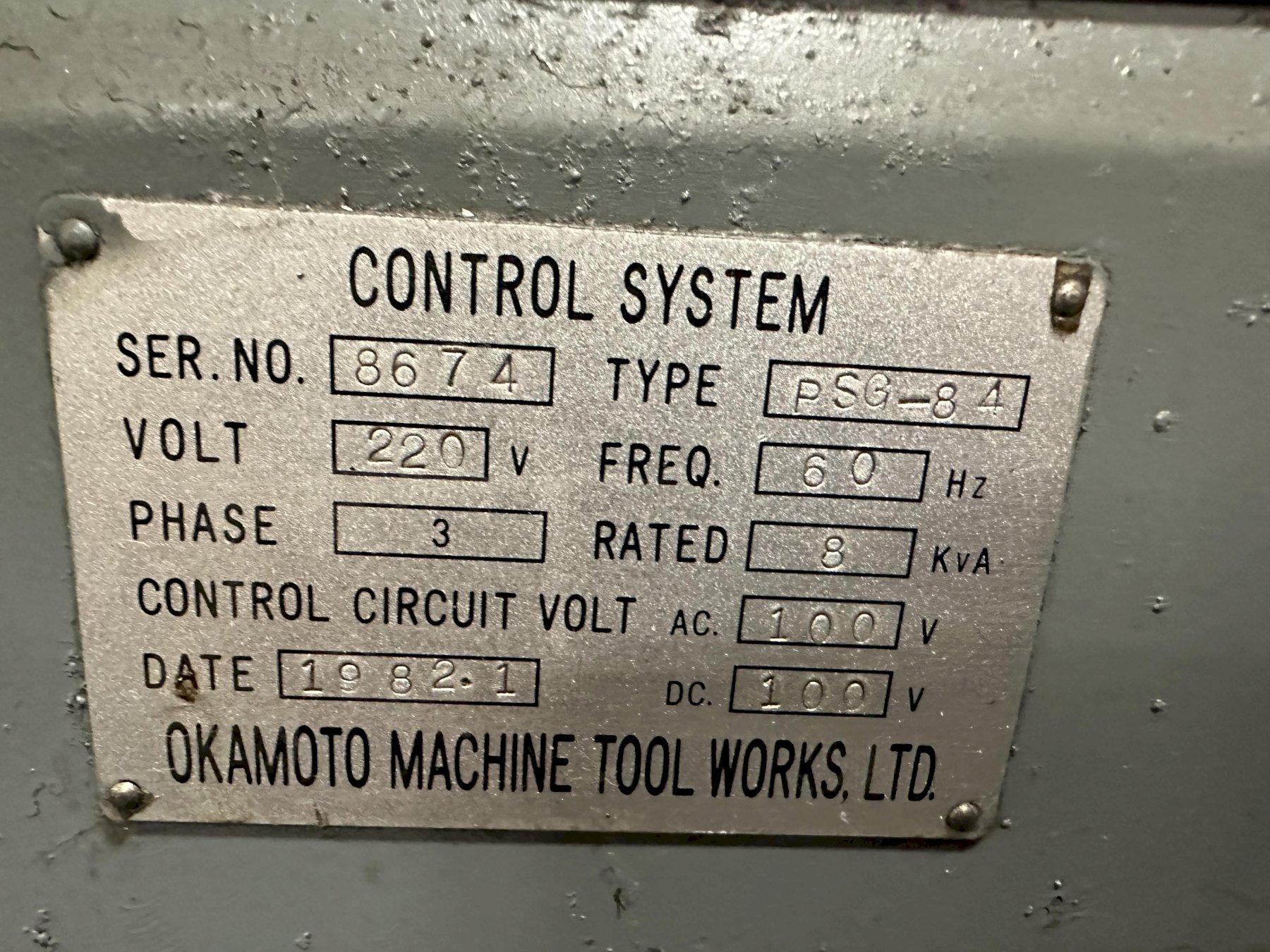 12″ X 24″ OKAMOTO MODEL 124N HYDRAULIC SURFACE GRINDER. STOCK 0639523