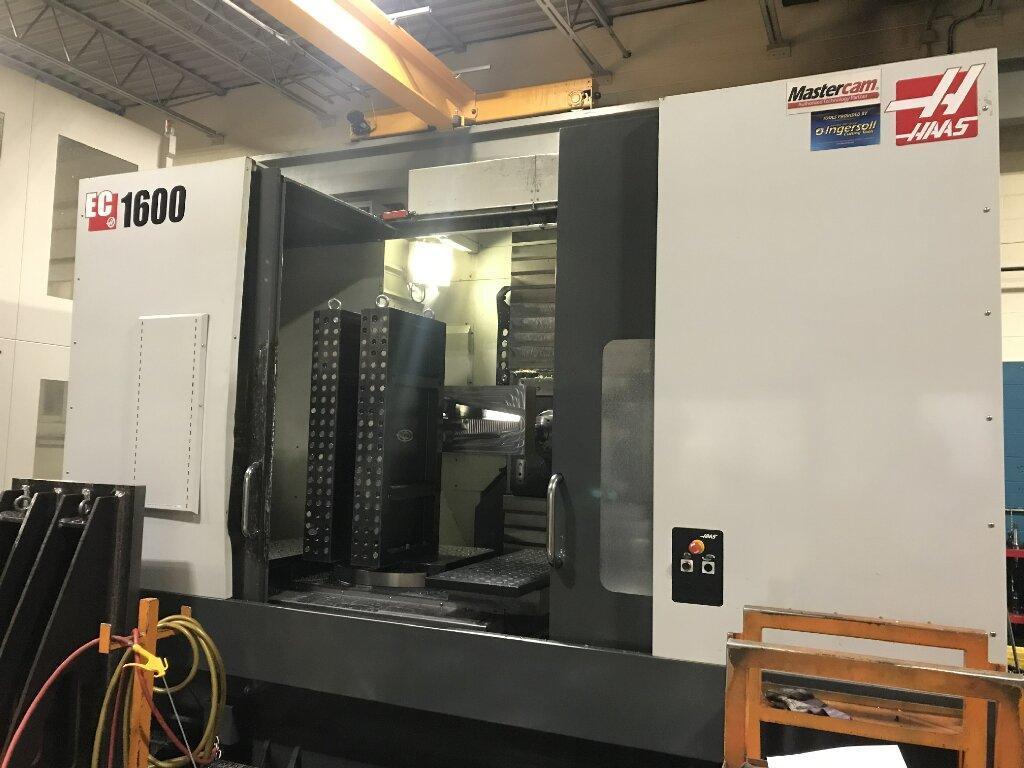 Haas EV16004X CNC Horizontal Machining Center, 64”/50”/32” travels, 7500 RPM, CTS, 50 Taper, 30” Built In Rotary, ATLM, Geared Head, Macros, 2014