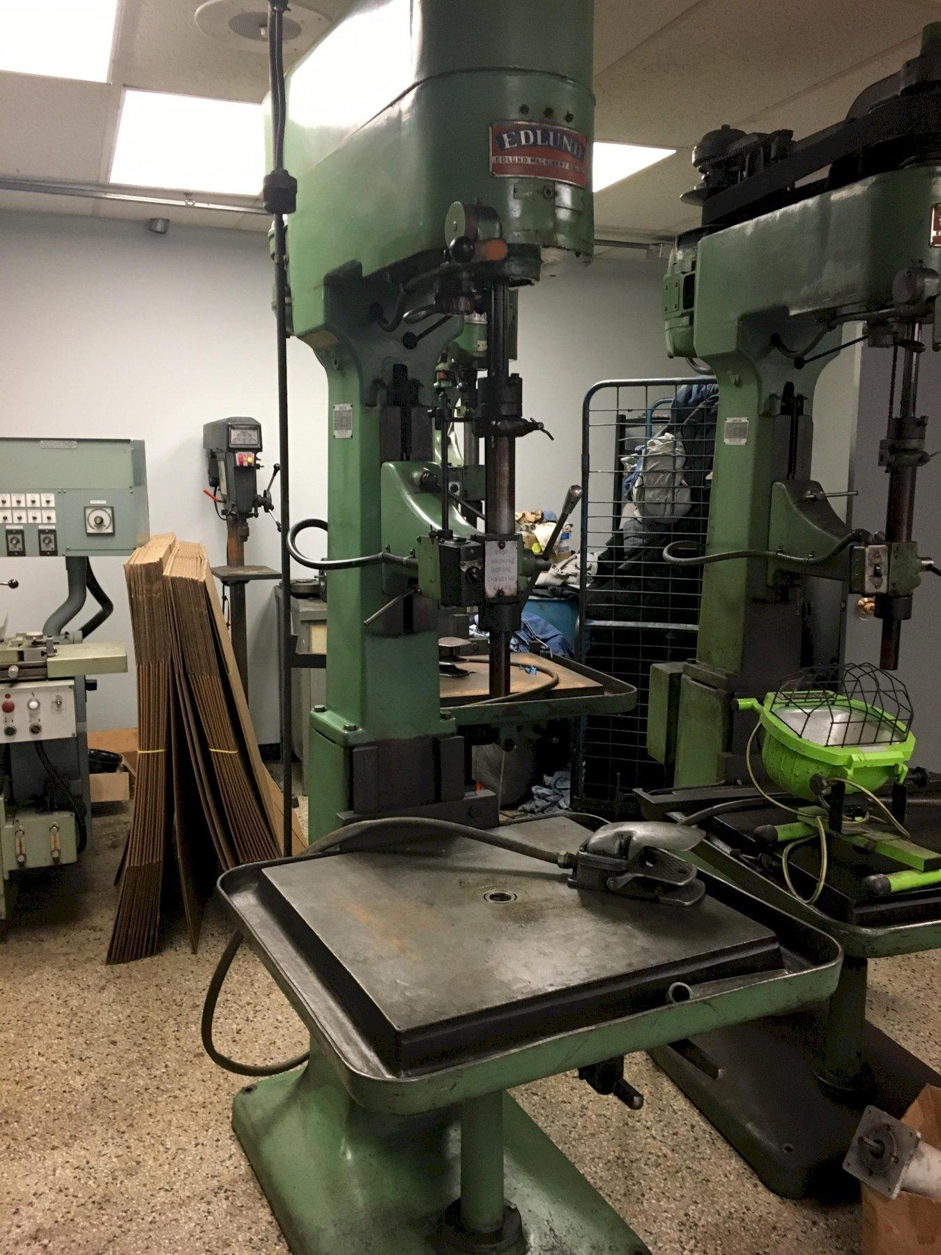 Edlund Model 2F15 Drill Press, S/N 522, with Motor Reversing Tapping Attachment. AMC