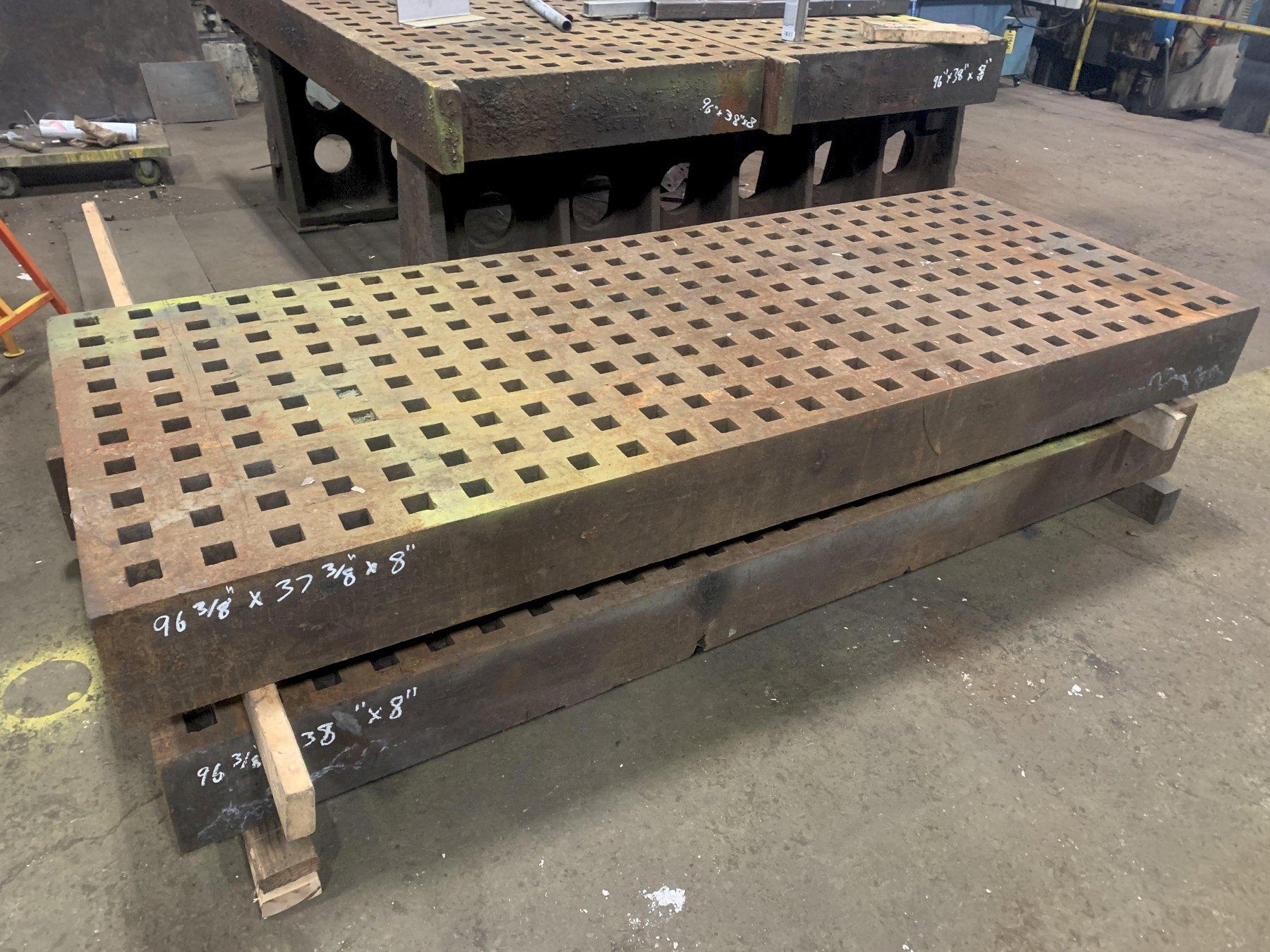 96" X 38" X 8" THICK ACORN PLATE / WELDING PLATEN: STOCK #17229