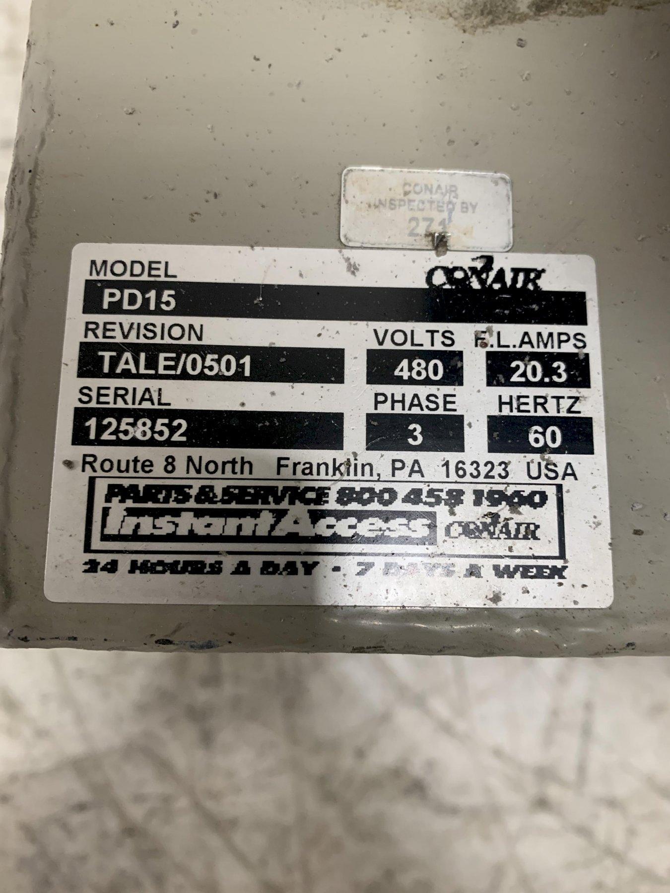 Conair Used PD15 Vacuum Pump, 15hp, 480V Zag Equipment Sales