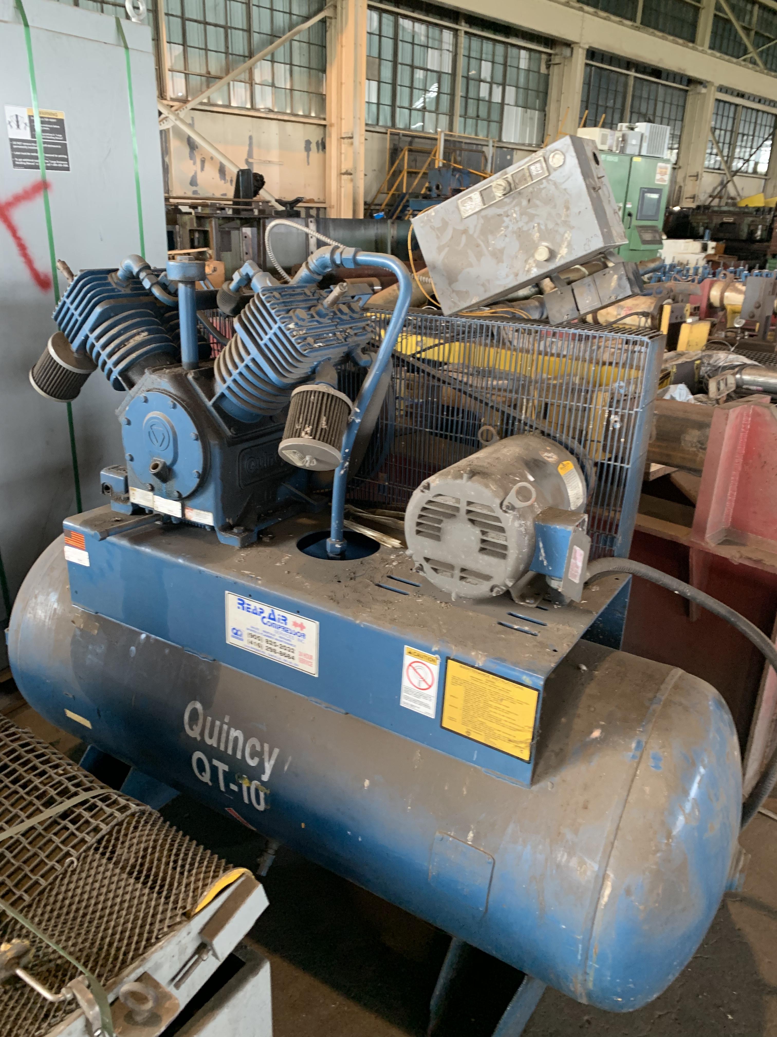 10 HP QUINCY MODEL QT10 RECIPROCATING AIR COMPRESSOR STOCK 10820