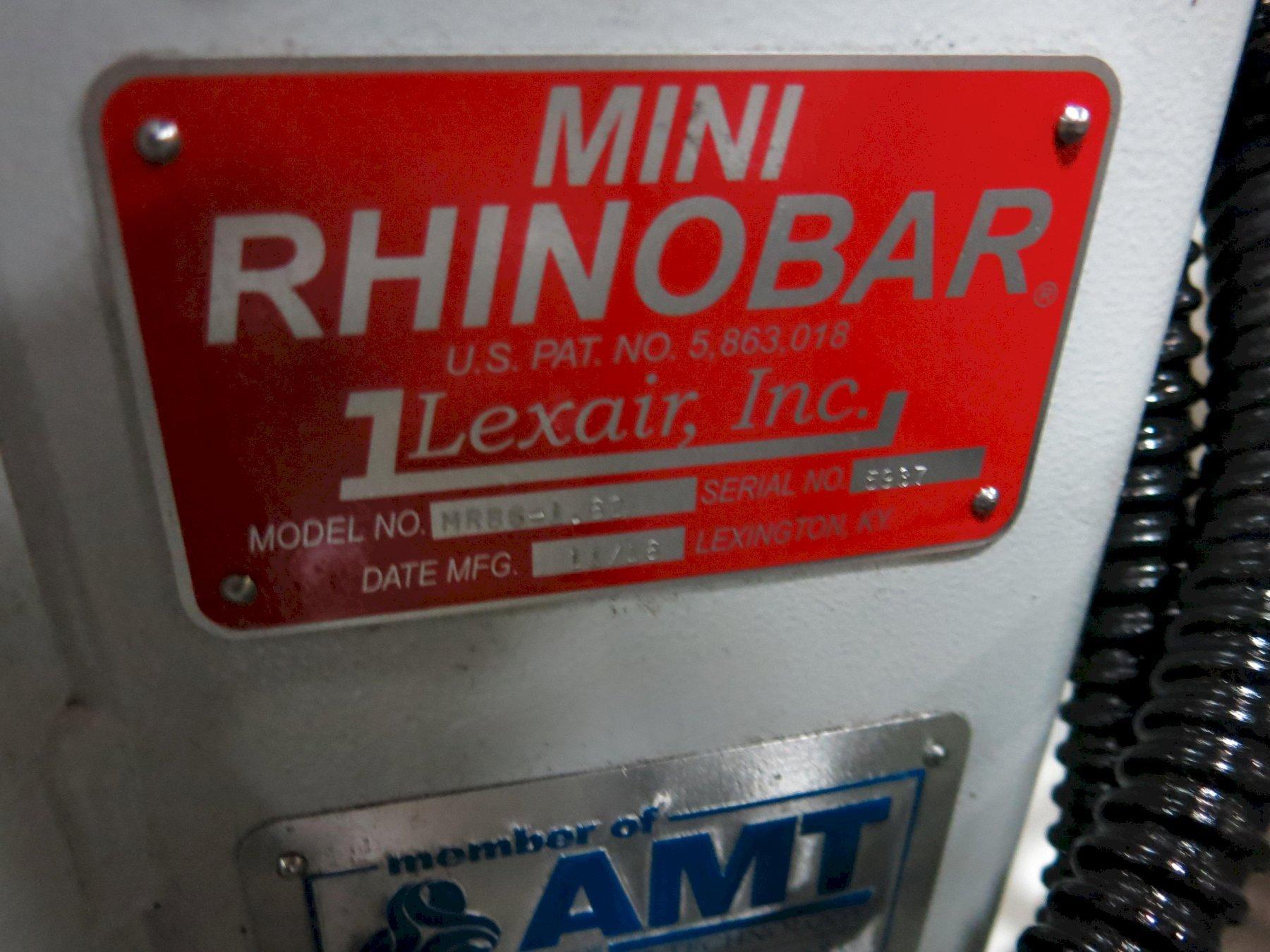Lexair Mini Rhino Model MRB 1.60 Hydraulic Barfeed, with 6 Tube Liners