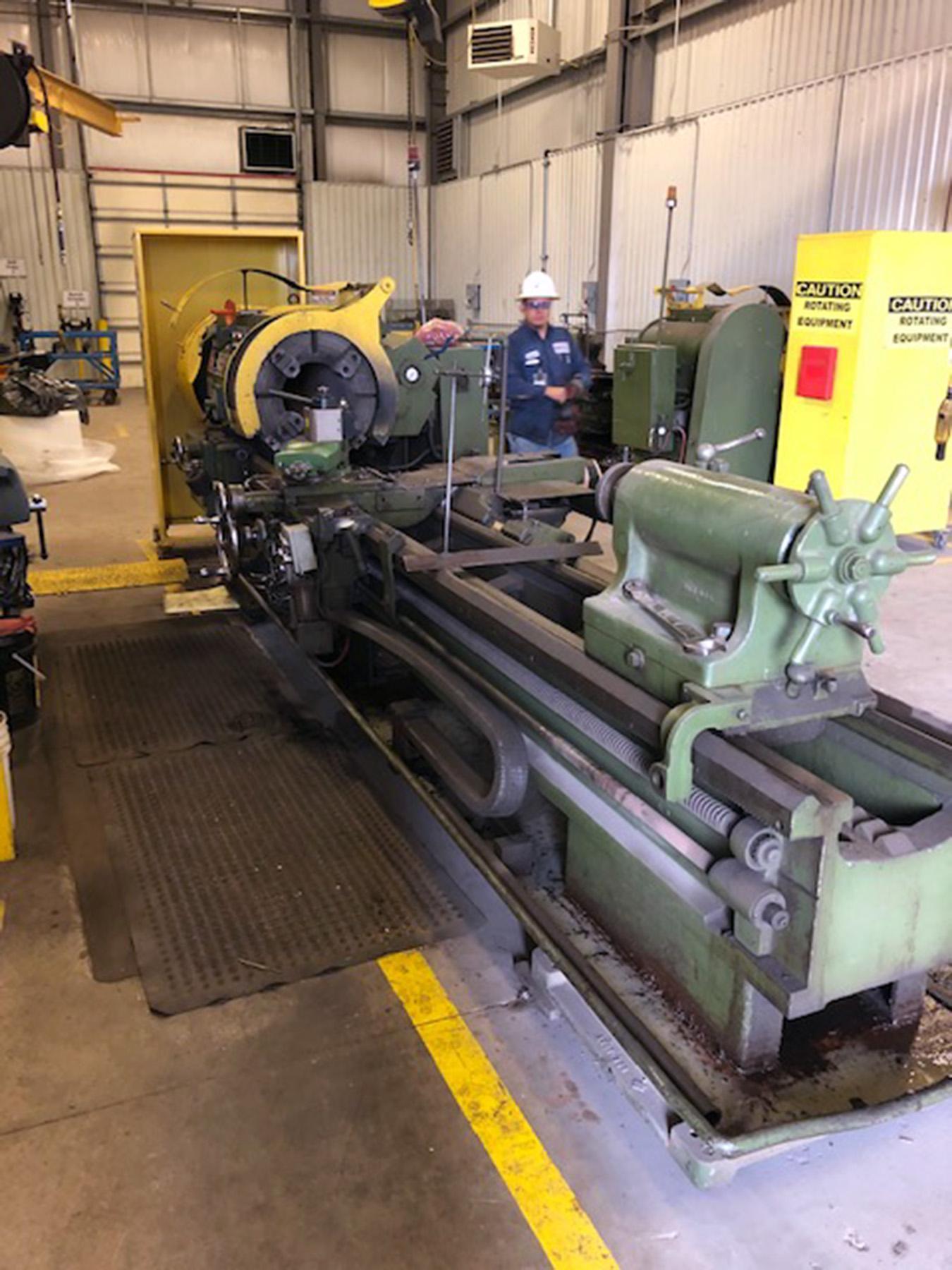 USED, 27″ X 120″ LEHMANN MODEL 2516 HOLLOW SPINDLE LATHE WITH 12