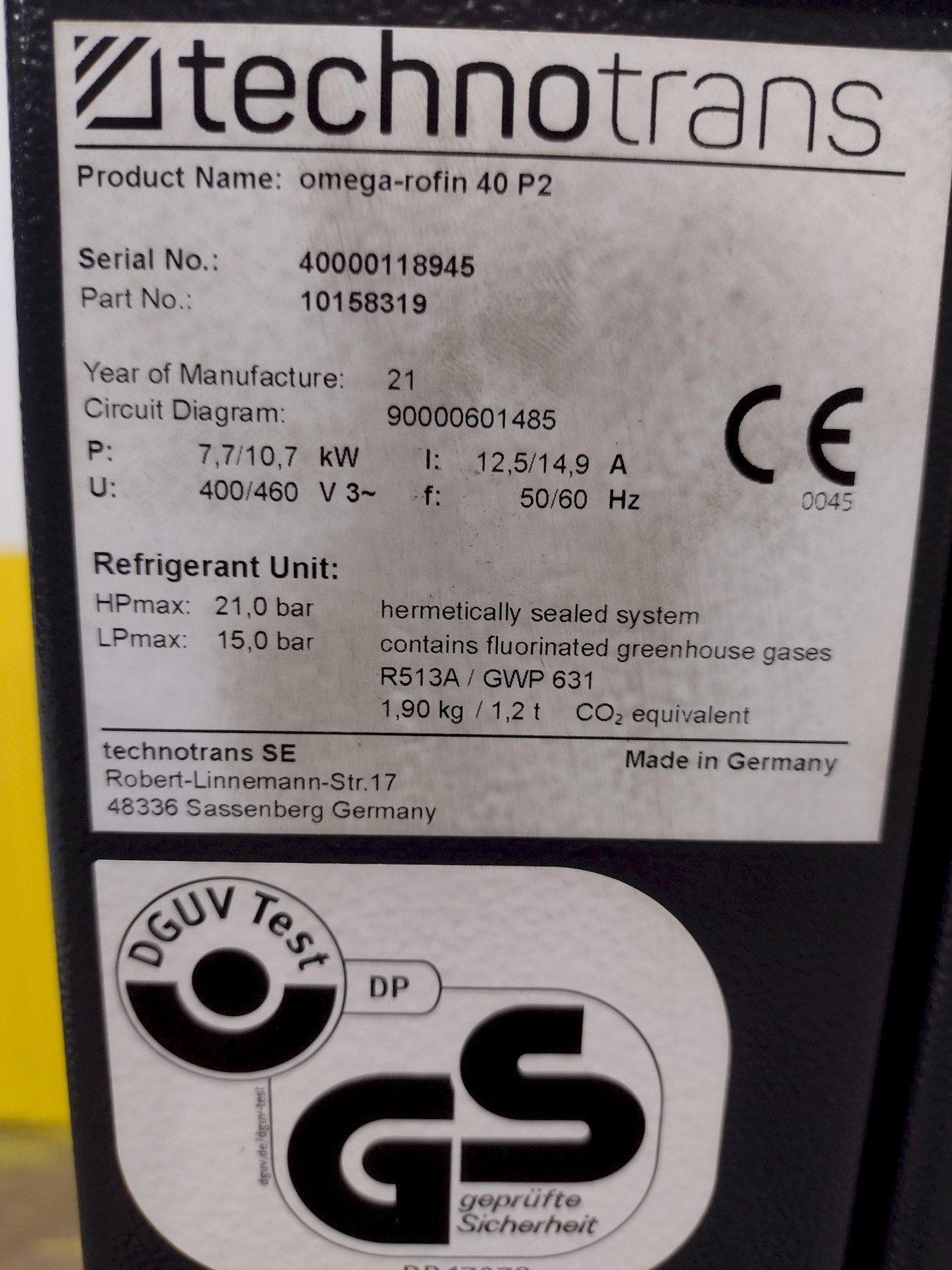 TECHNOTRANS OMEGA 40PS CHILLER STOCK 19376