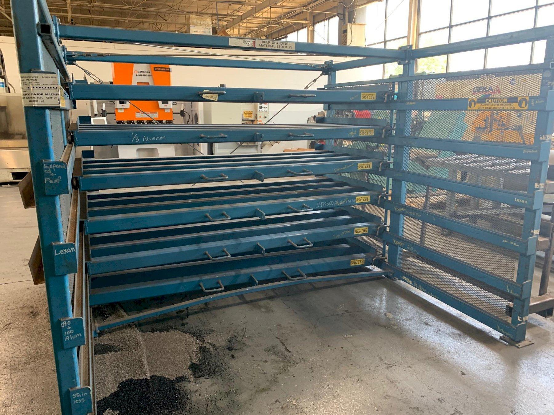 USED STEEL STORAGE SYSTEMS ROLL OUT MATERIAL STORAGE RACK SYSTEM, STOCK