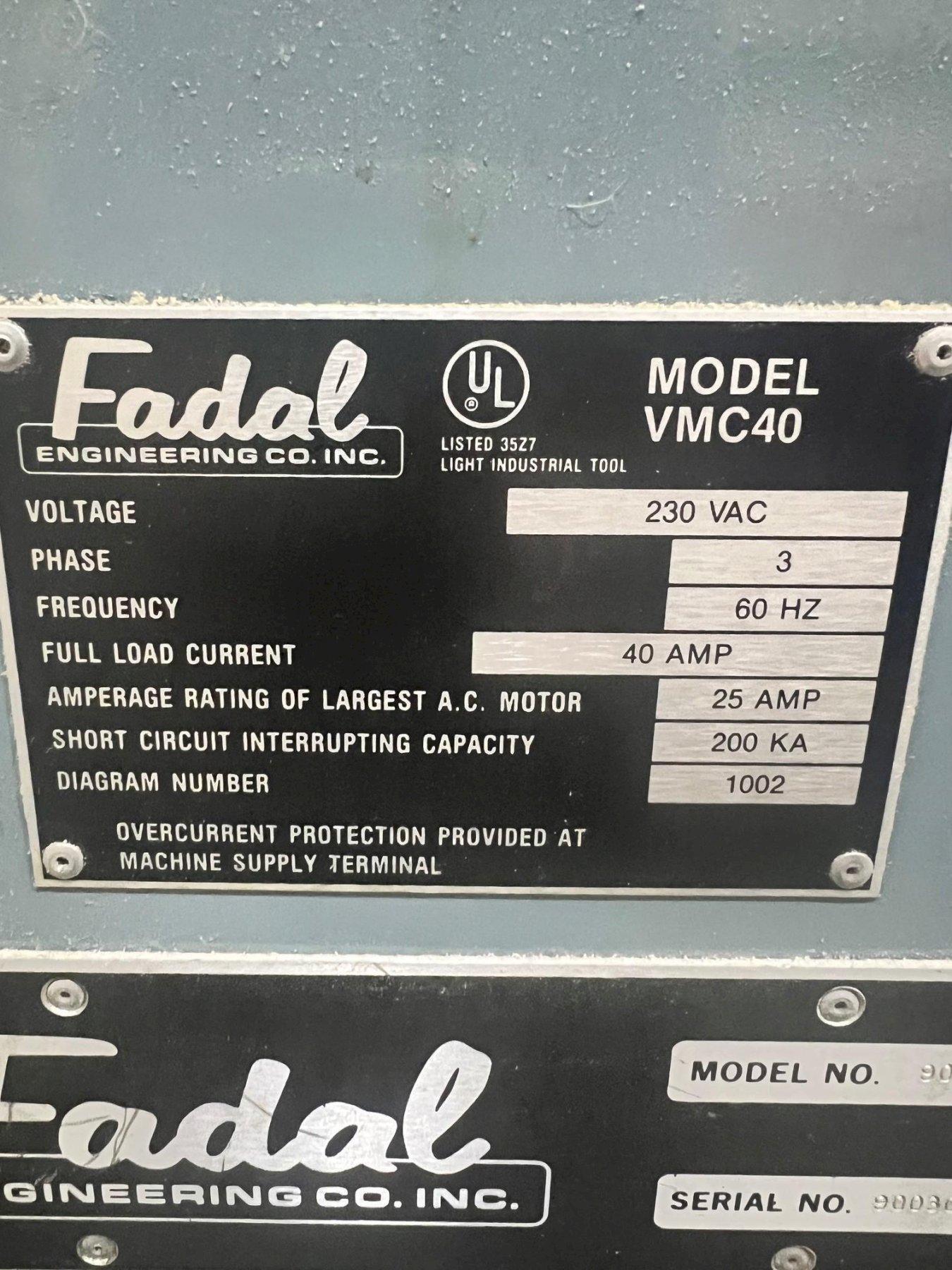 USED FADAL VMC 40 VERTICAL MACHINING CENTER, Stock# 11161