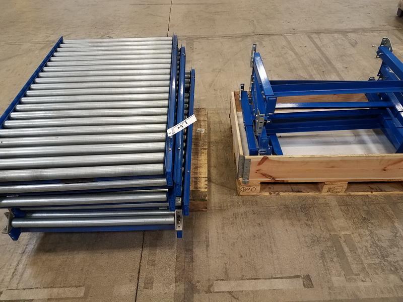 120′ X 34″ ROLLER CONVEYOR WITH ADJUSTABLE HEIGHT LEGS STOCK 11200