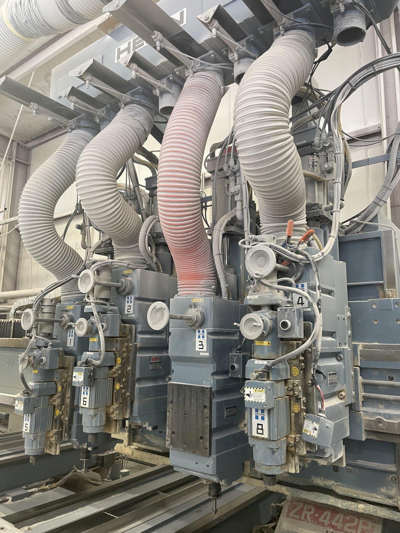 HEIAN MODEL #ZR-442P CNC 4 SPINDLE TWIN MOVING MATRIX TABLE ROUTER ...