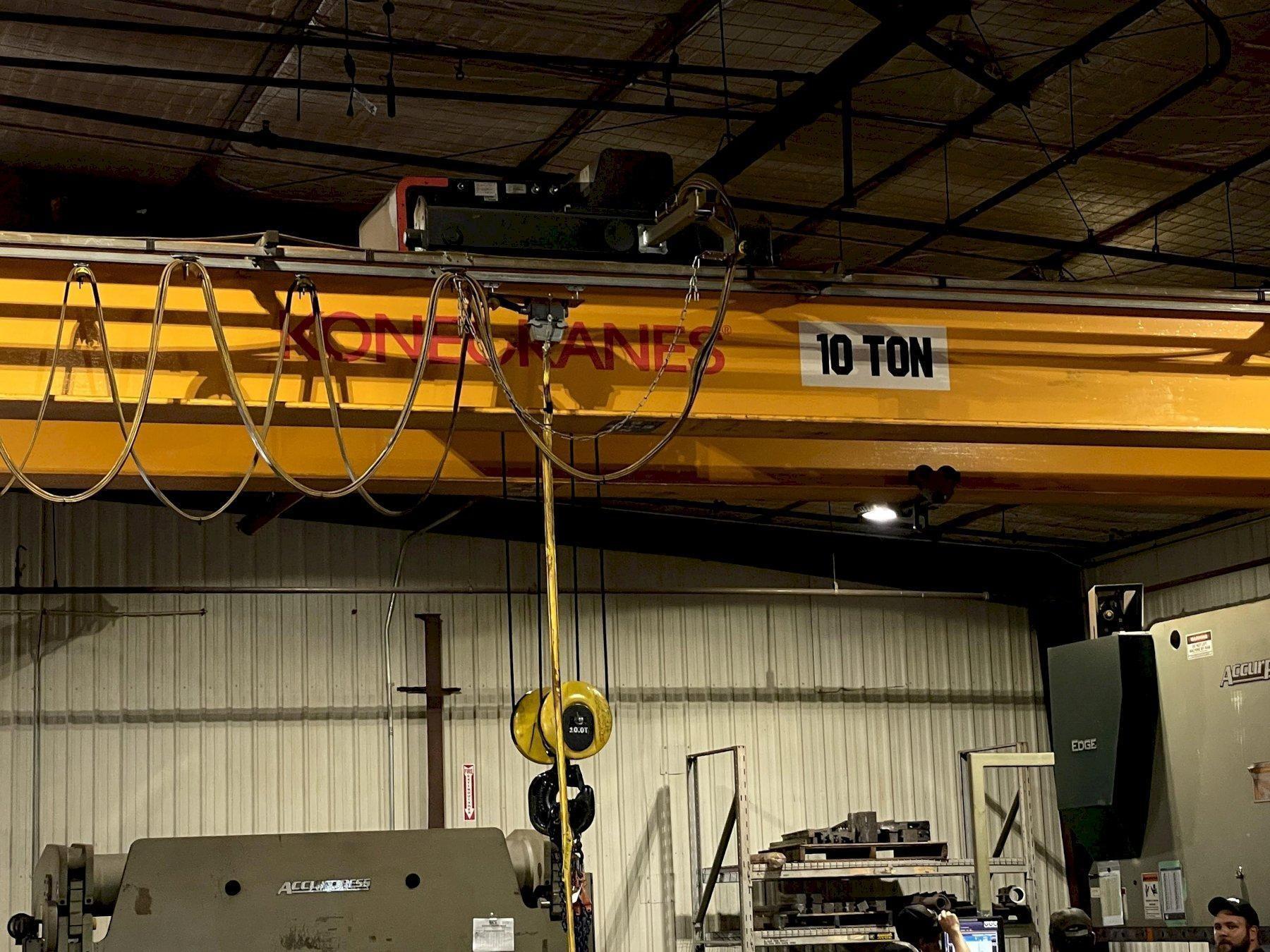 (2016) 10 TON X 40′ KONE DOUBLE GIRDER OVERHEAD BRIDGE CRANE. STOCK