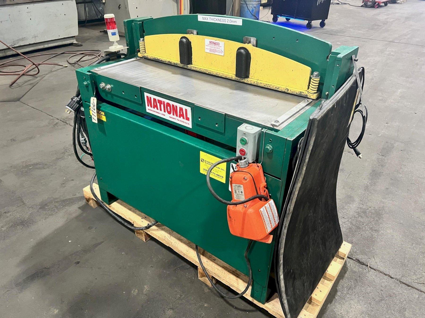 USED NATIONAL MODEL NH-3612 HYDRAULIC SHEAR 36" X 12 GAUGE, Stock# 11166, Year: 2018