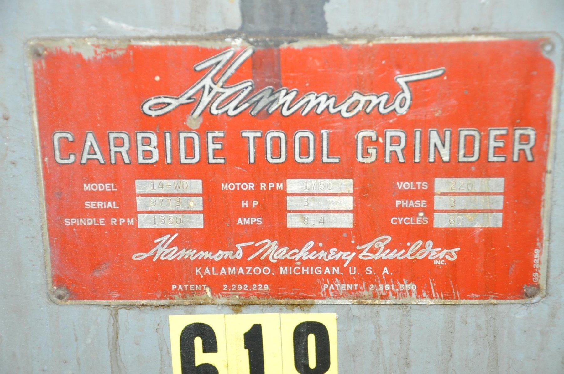 HAMMOND 14WD Grinders, Tool & Cutter Machine Hub