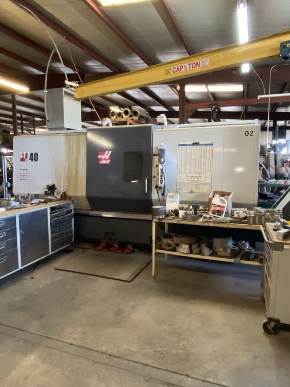 Haas ST-40 CNC Lathe, 2013 – HT Live Tooling w/ C-Axis, Programmable Tailstock, Auto Tool Presetter, Upgraded Spindle, High-Pressure Coolant