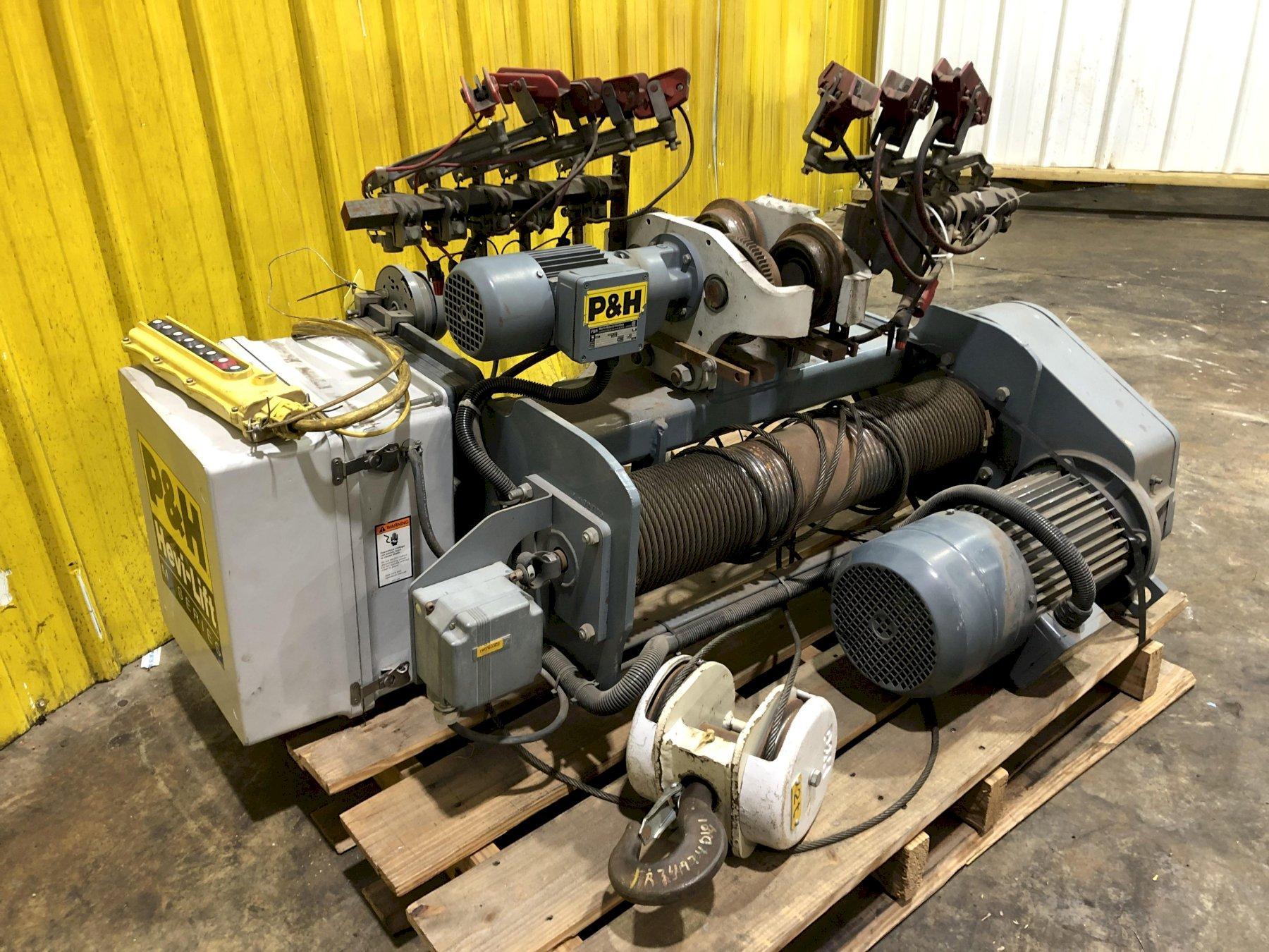 2 TON P&H “HEVILIFT SERIES M” POWERED CABLE HOIST WITH POWER TROLLEY