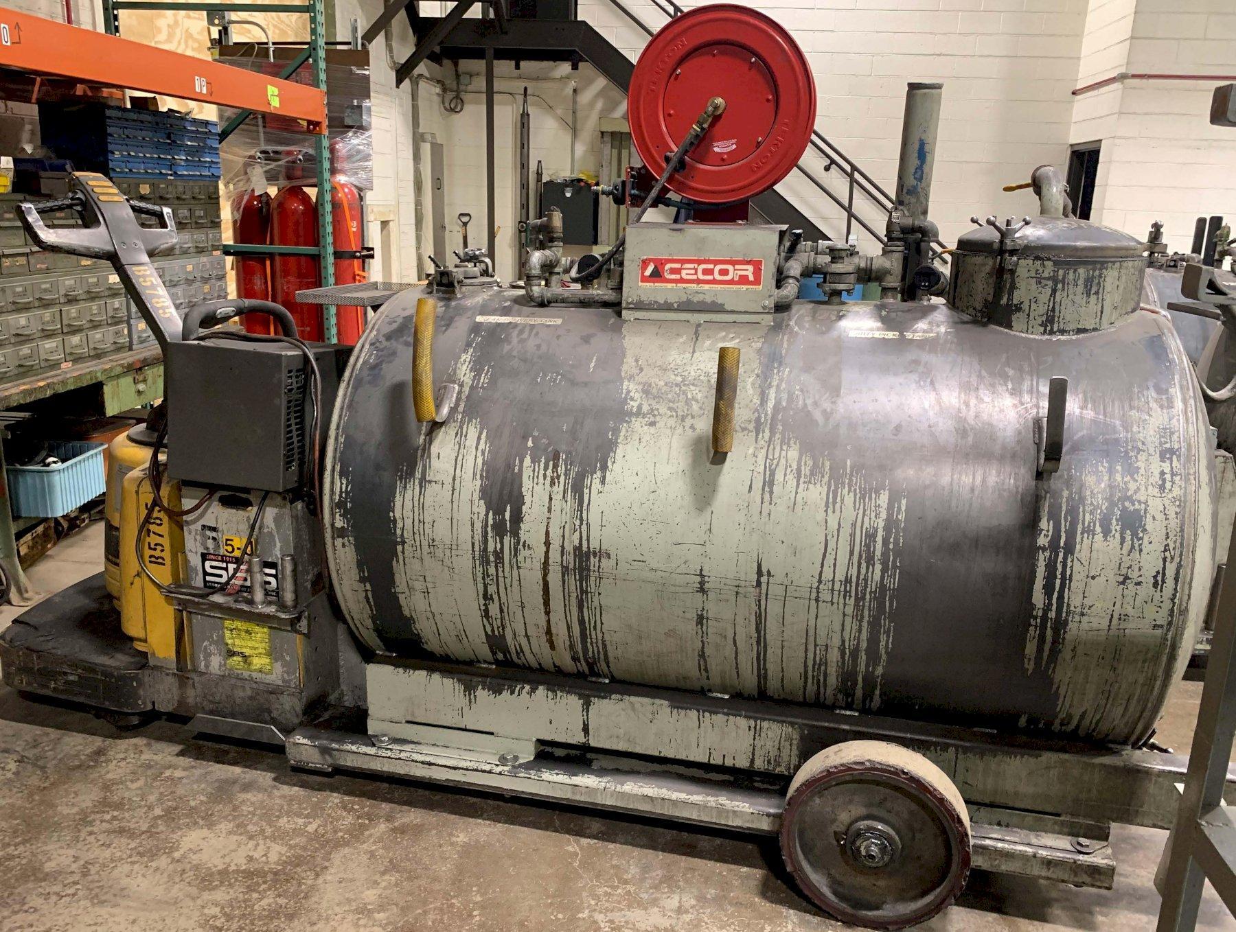Cecor Model CA5-200/200 ET-S Pneumatic Sump Cleaner Mounted on Stand-Up Electric Cart
