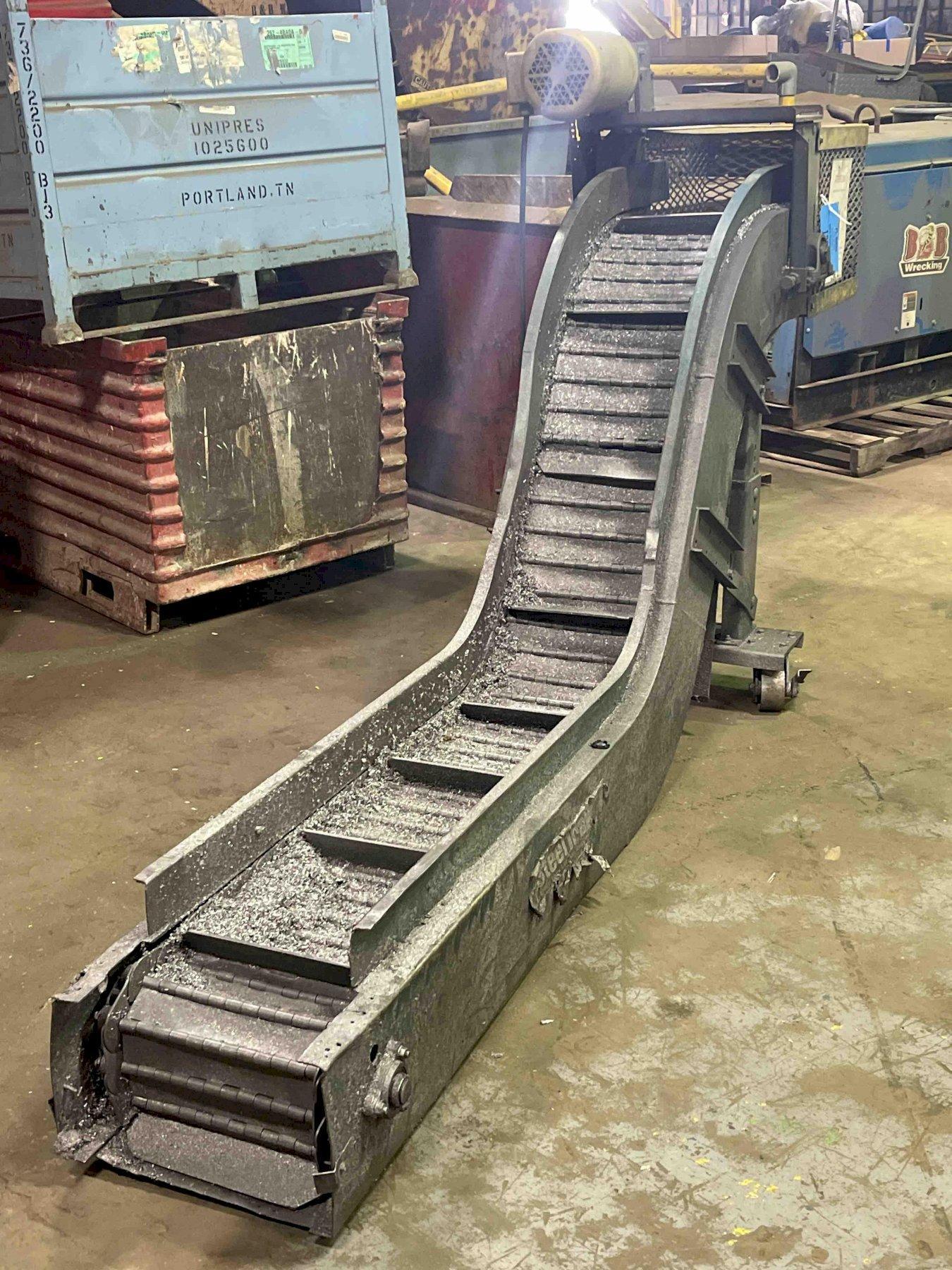 For Sale Conveyors, Cleated Incline Chip Comveyor 12″ x 8′ x 32