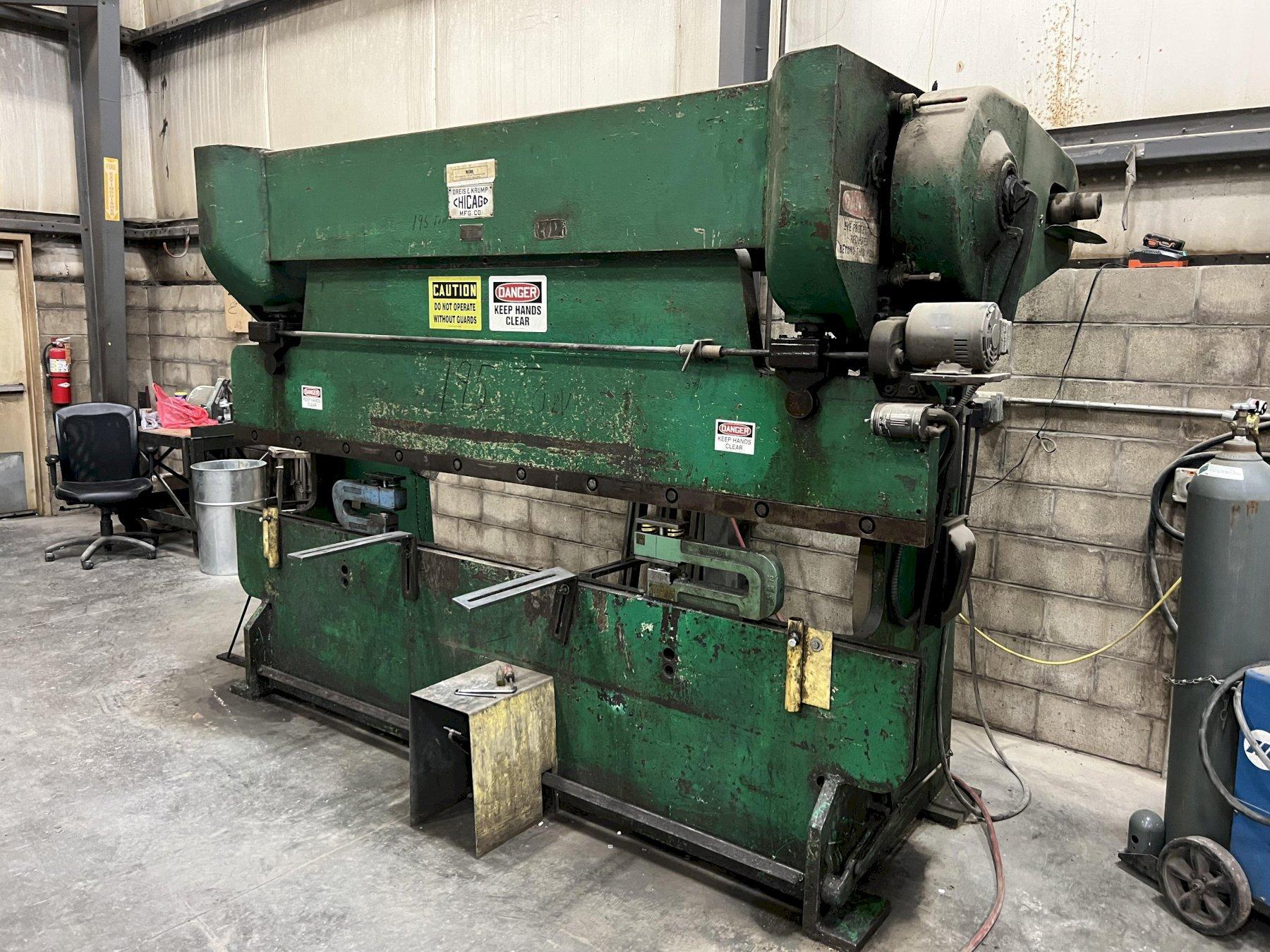 10’ CHICAGO D&K MECHANICAL PRESS BRAKE STOCK 18691