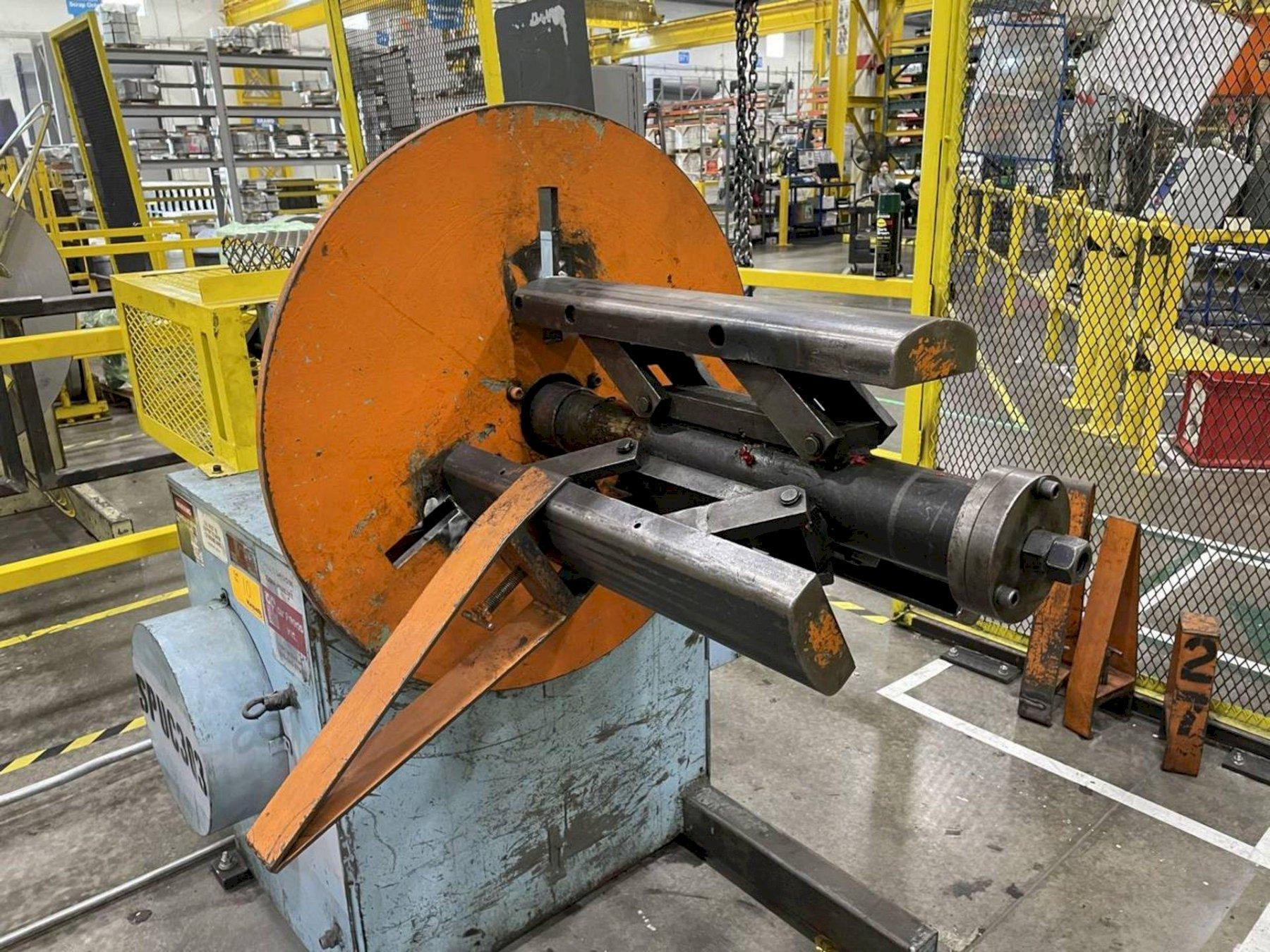 4000 X 18 4000 lbs x 18" Wide Air Feeds Inc. Motorized Coil Reel - S&G Press