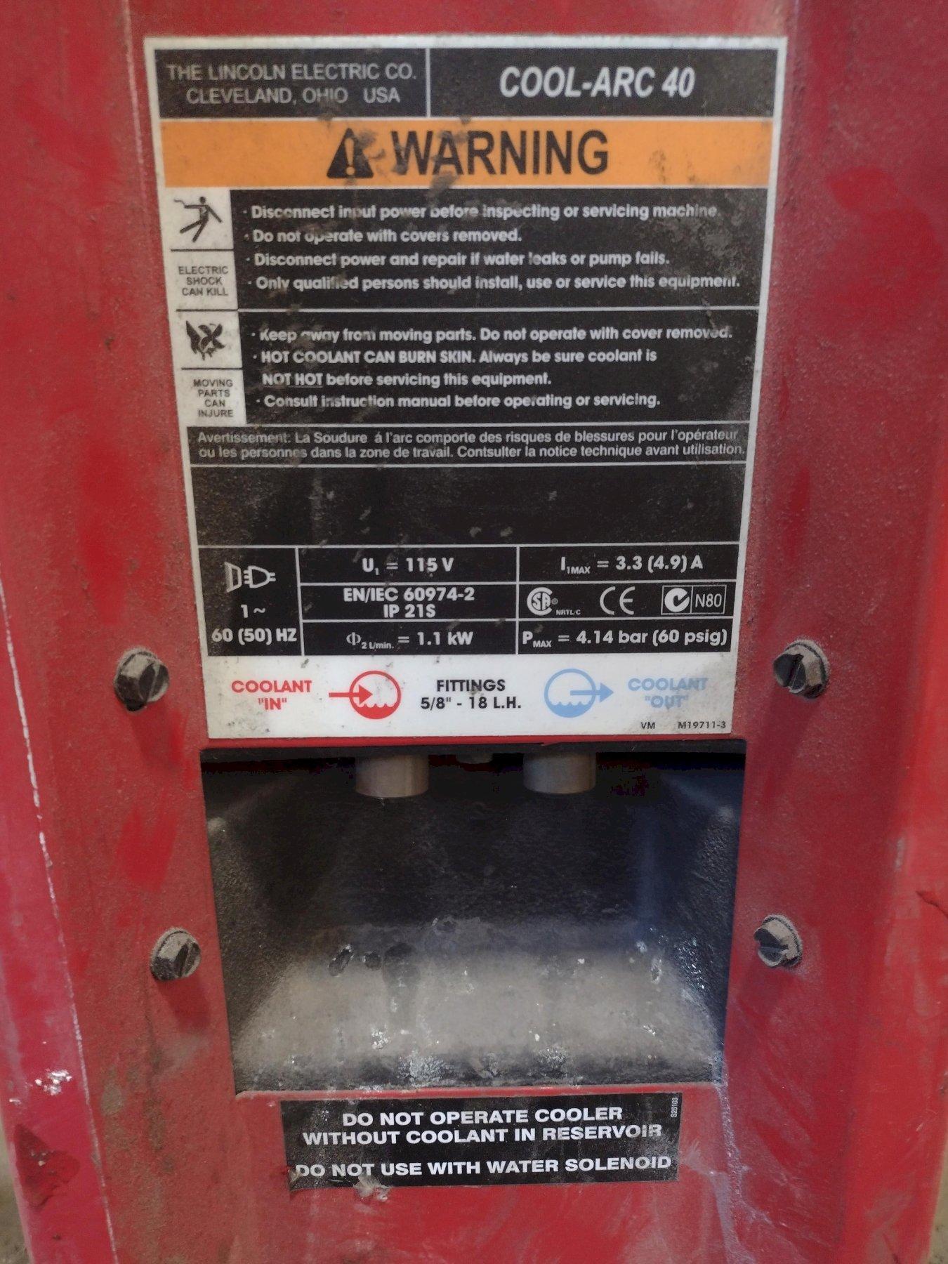 LINCOLN ELECTRIC COOLARC 40 Coolers Machine Hub