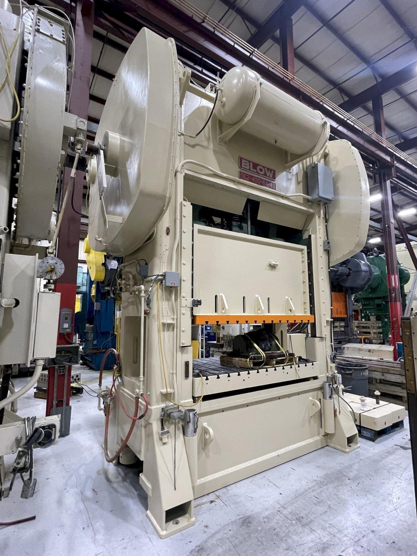 400 ton Blow SC24008448 Straight Side Mechanical Press, New 1989 S&G Press & Machinery Sales