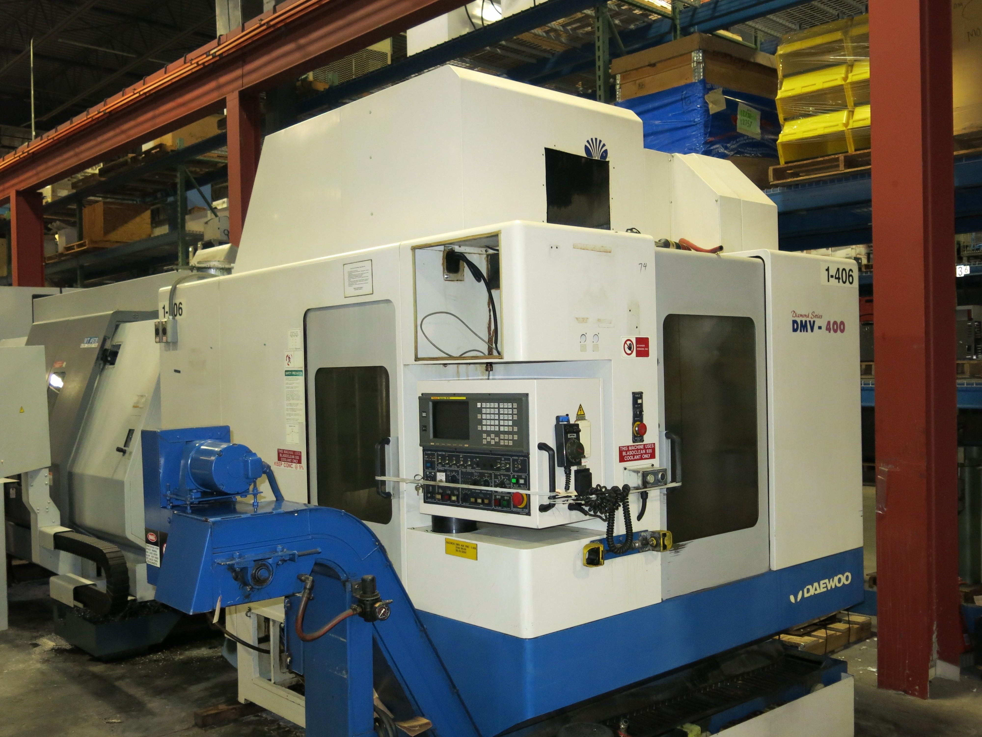 Daewoo Model DMV400 CNC Vertical Machining Center, Pallet Shuttle Type