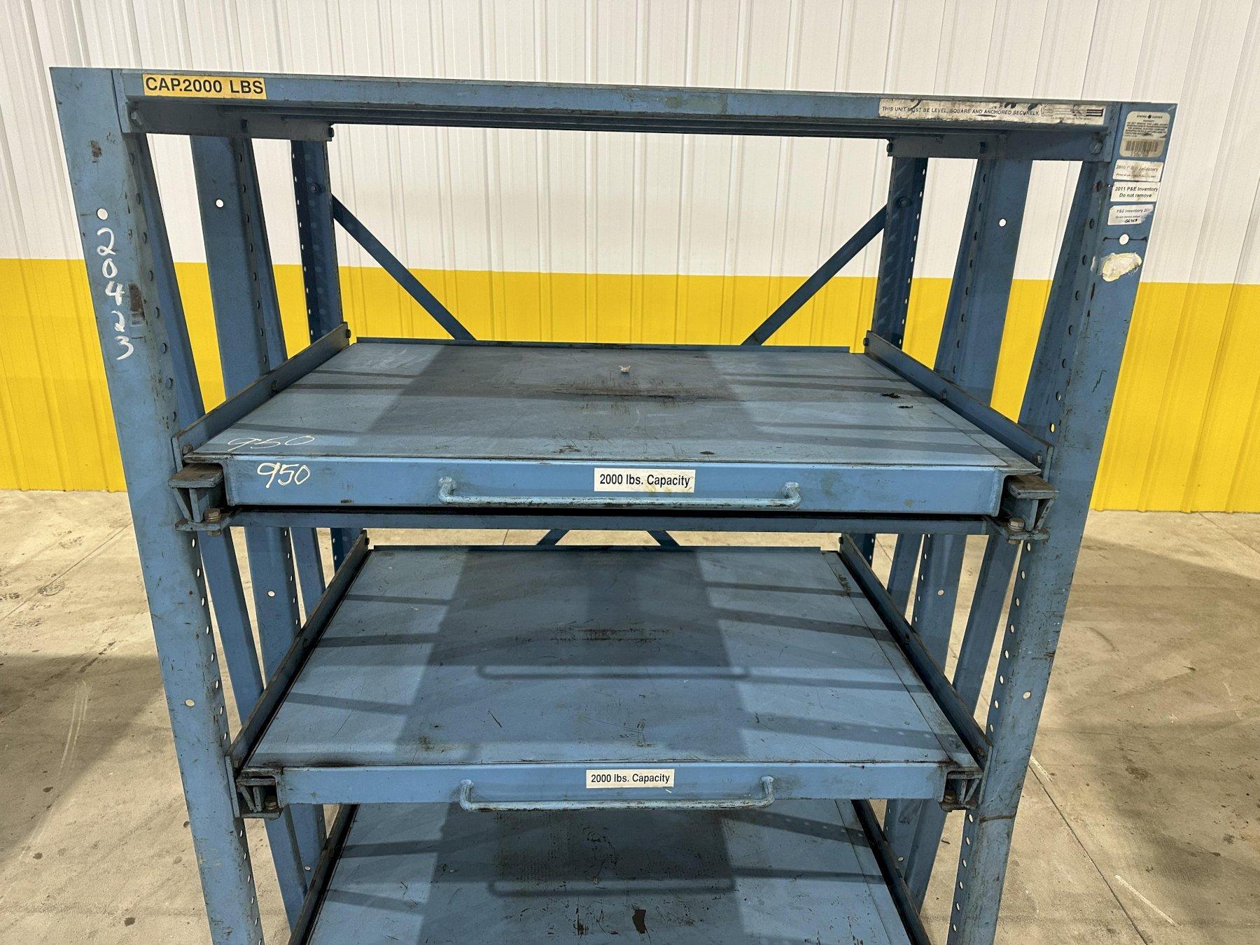 4 PULL-OUT DRAWER ADJUSTABLE DIE STORAGE RACK, 2000 LBS CAPACITY PER ...