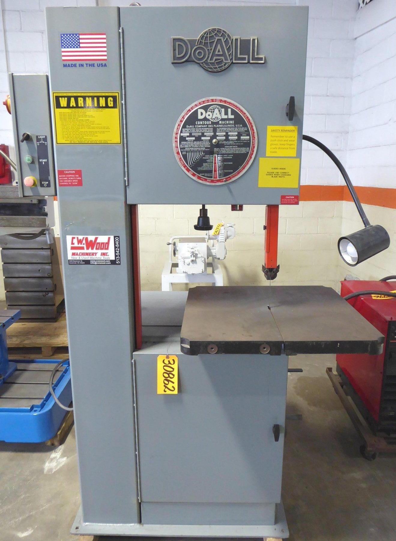 20″ DoAll Vertical Band Saw No. 2013V, 13″ Under Guide, 552200 FPM