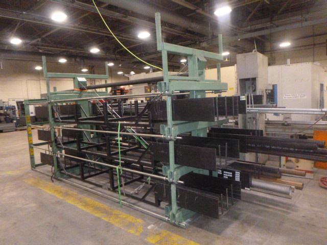 Steel Storage Systems “Spacesaver” Model 4T-2G-24X12R-20’ Roll-Out Cantilever Rack System