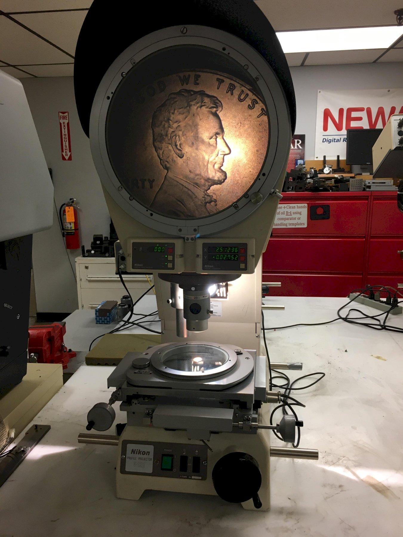 12 Nikon Model V12bdc Bench Top Vertical Beam Optical Comparator S N 12 Nikon Model V12bdc Bench Top Vertical Beam Optical Comparator S N
