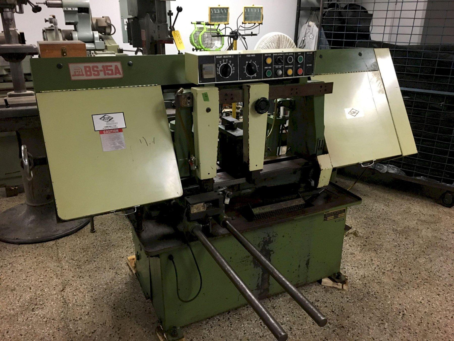 KBC Model BS15A 15″ Capacity Auto Cycle Horizontal Band Saw, S/N