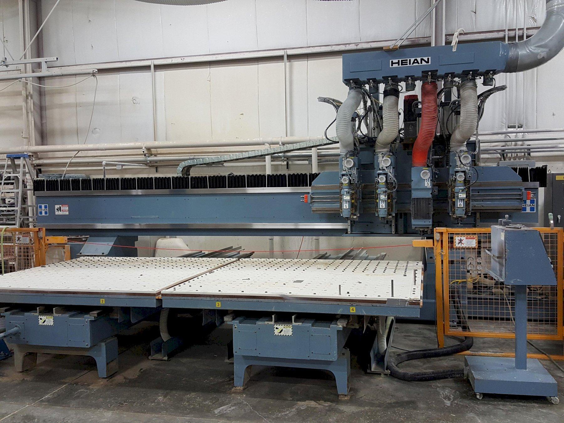 HEIAN MODEL #ZR-442P CNC 4 SPINDLE TWIN MOVING MATRIX TABLE ROUTER ...