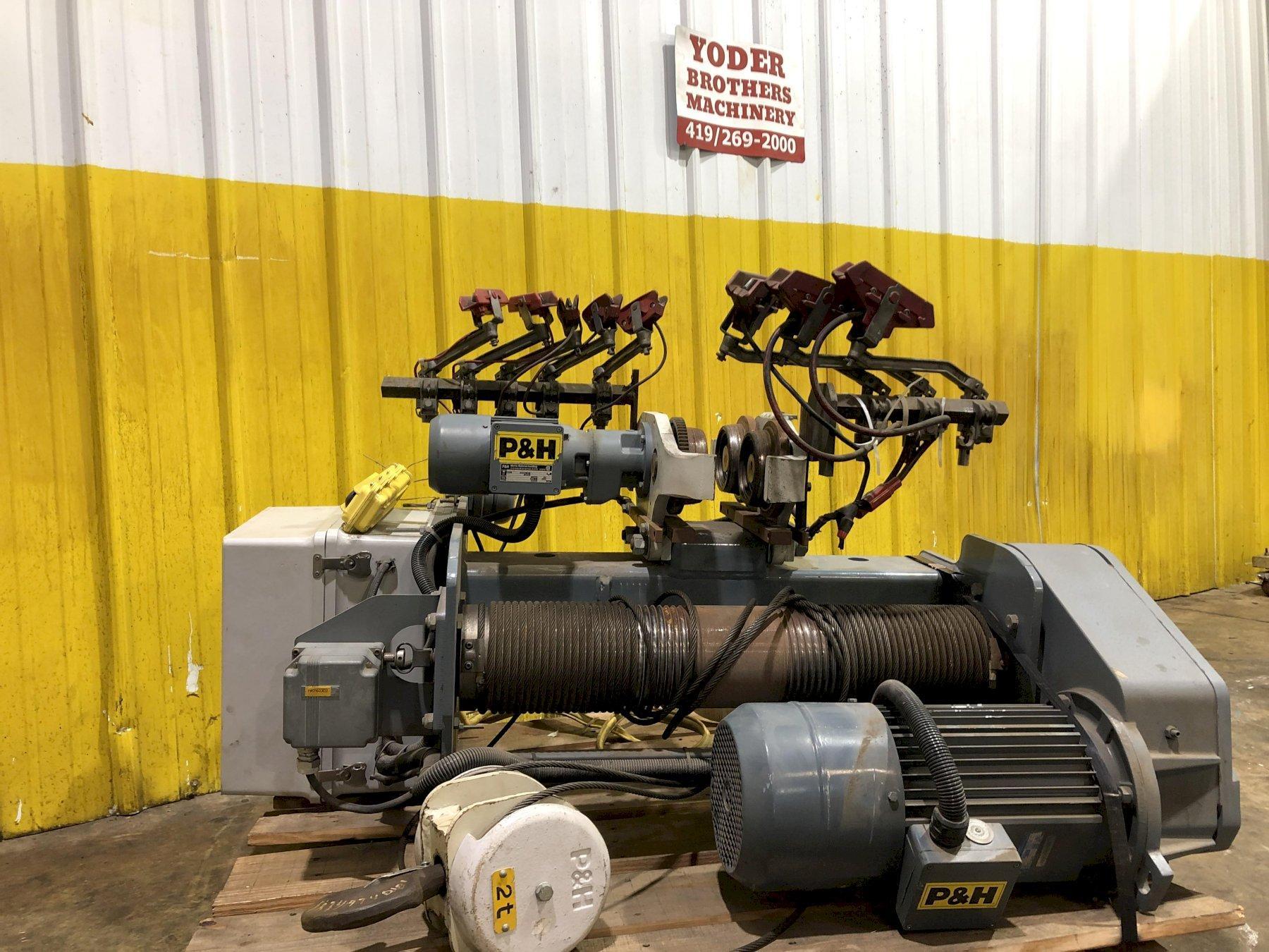 2 TON P&H “HEVILIFT SERIES M” POWERED CABLE HOIST WITH POWER TROLLEY