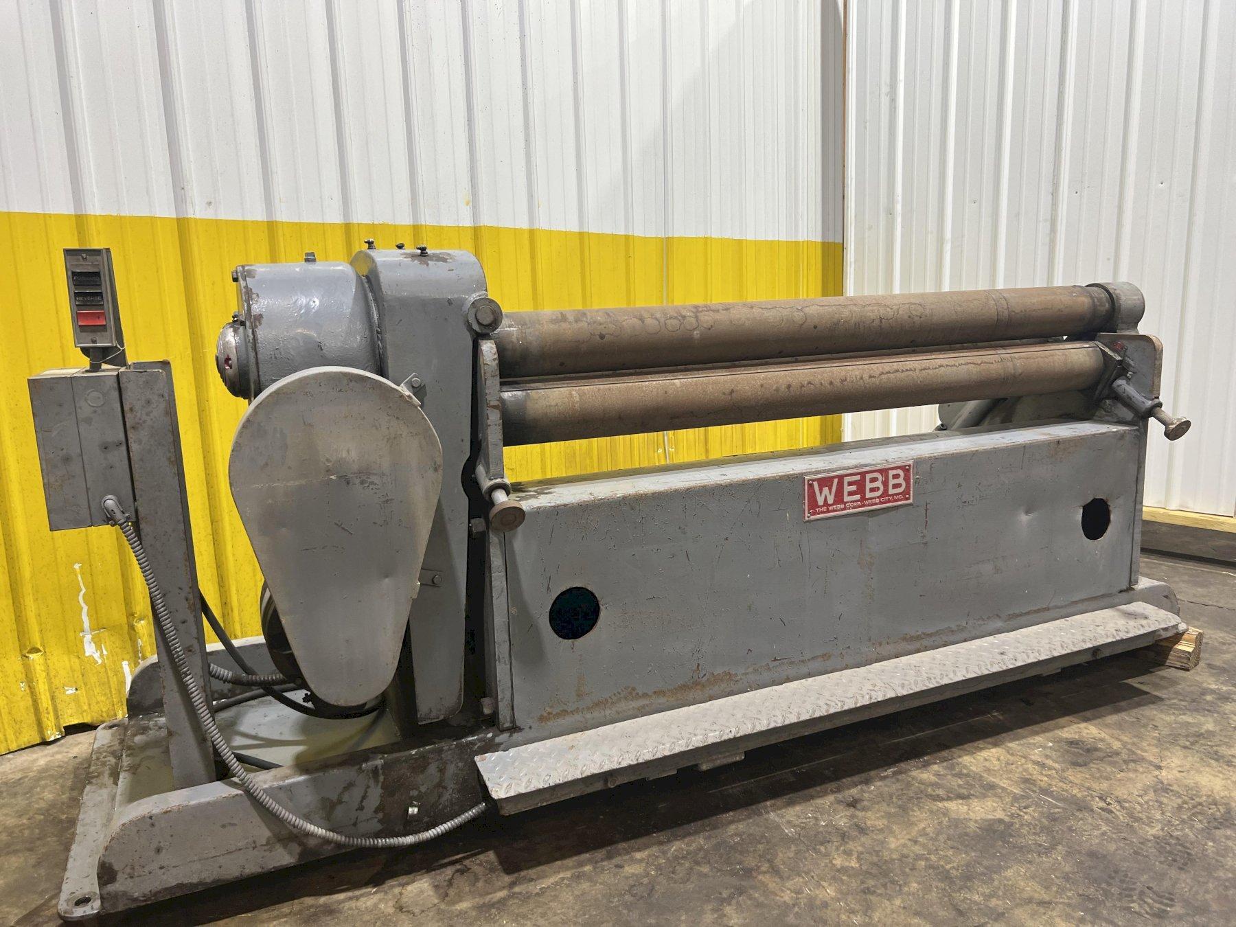 5' X 10 GAUGE WEBB MODEL #505 POWERED PLATE BENDING ROLL: STOCK #17092