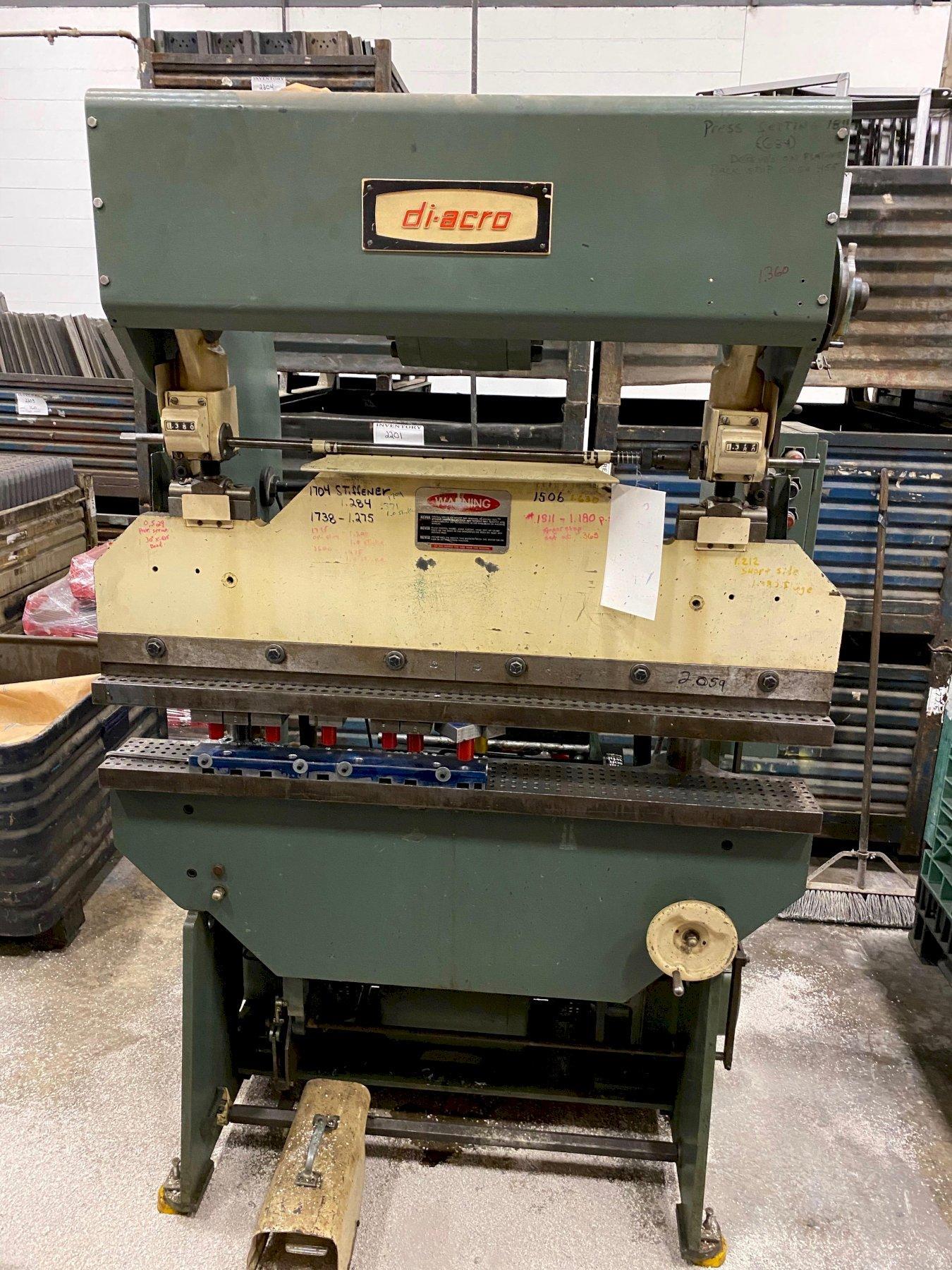 17 TON X 48" DI-ACRO MECHANICAL PRESS BRAKE, MODEL 14-48-2, MANUAL BACK GUAGE