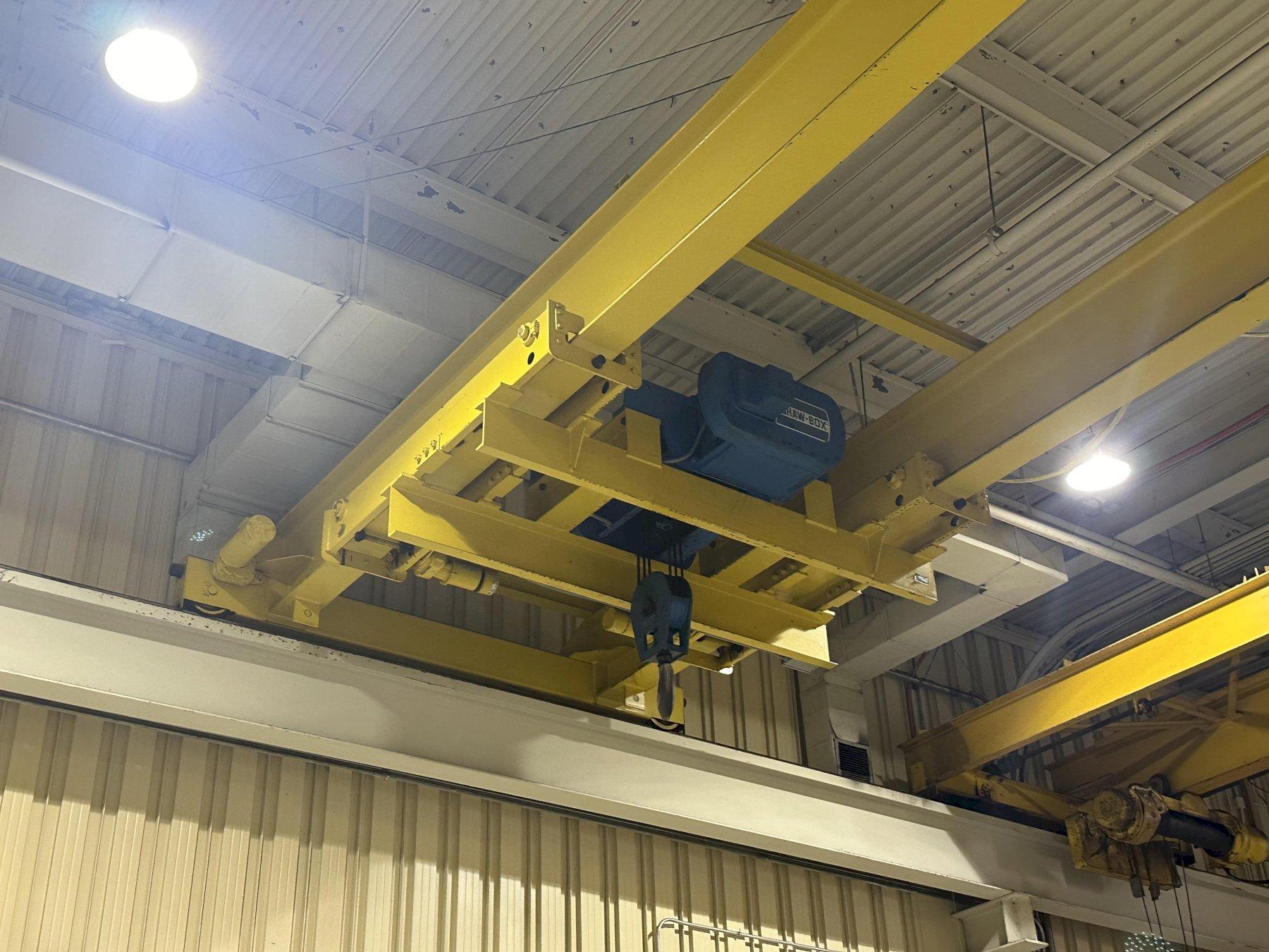 15 TON X 49′ PROSERV DOUBLE GIRDER OVERHEAD BRIDGE CRANE W/ SHAW-BOX ...