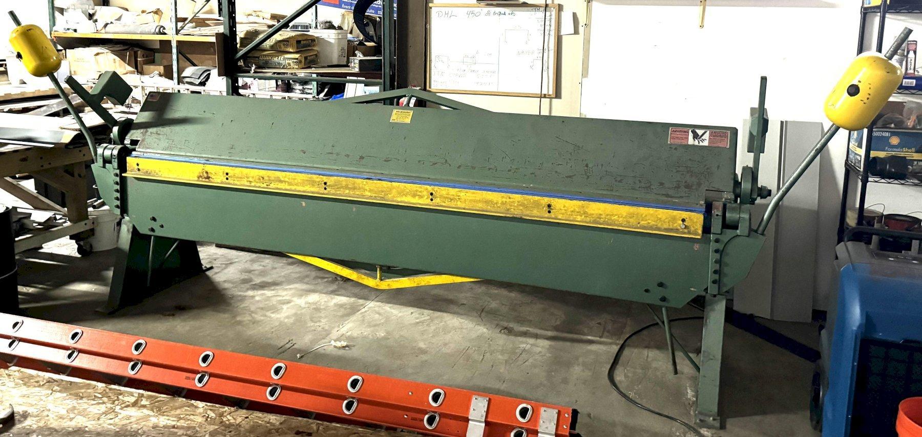 10′ x 16 Ga. Tin Knocker Hand Brake TK 1016, Nice C.W. Wood Machinery