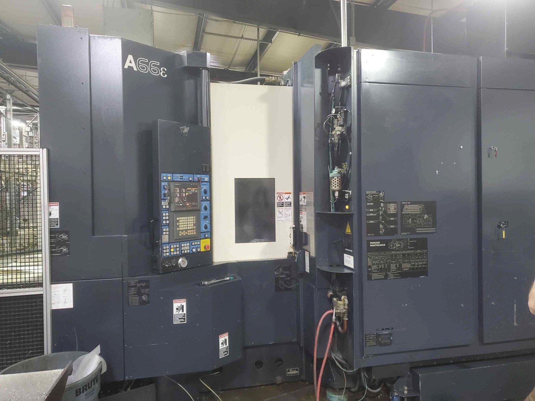 (2) Makino A66E HMC Cell, (1) 2003 & (1) 2005 – Both Full 4th Axis, Pallet size  19.7″ x 19.7″, Pro 3 Control, Auto Pallet Changer, TSC