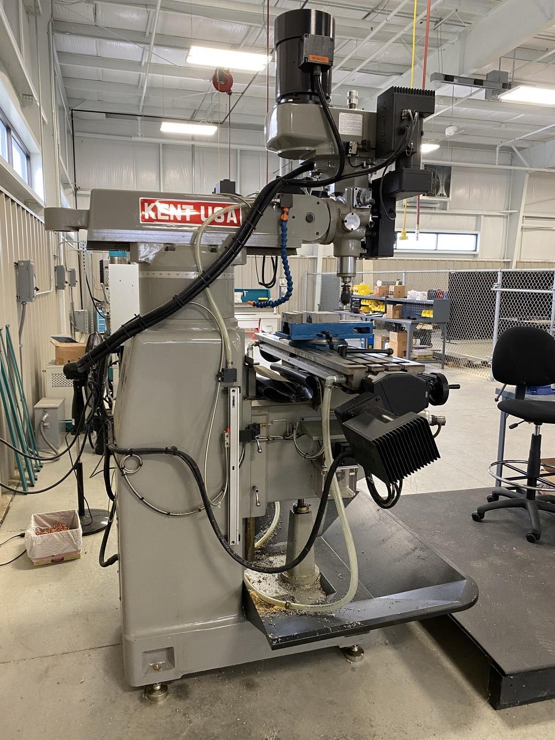 USED KENT 12″ X 50″ CNC KNEE MILL MODEL KTM4VKFE, Year 2016, Stock 10837 Westbrook Engineering