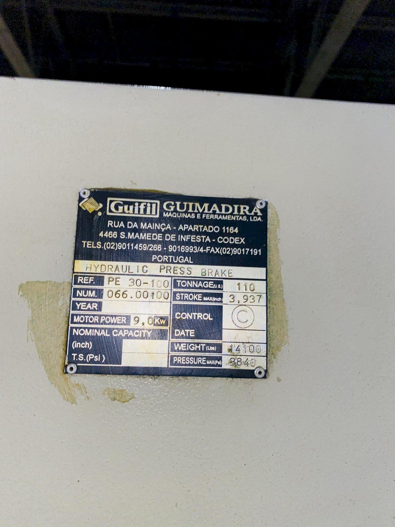 110 TON X 10′ GUIFIL PE30100 UPACTING HYDRAULIC PRESS BRAKE. STOCK