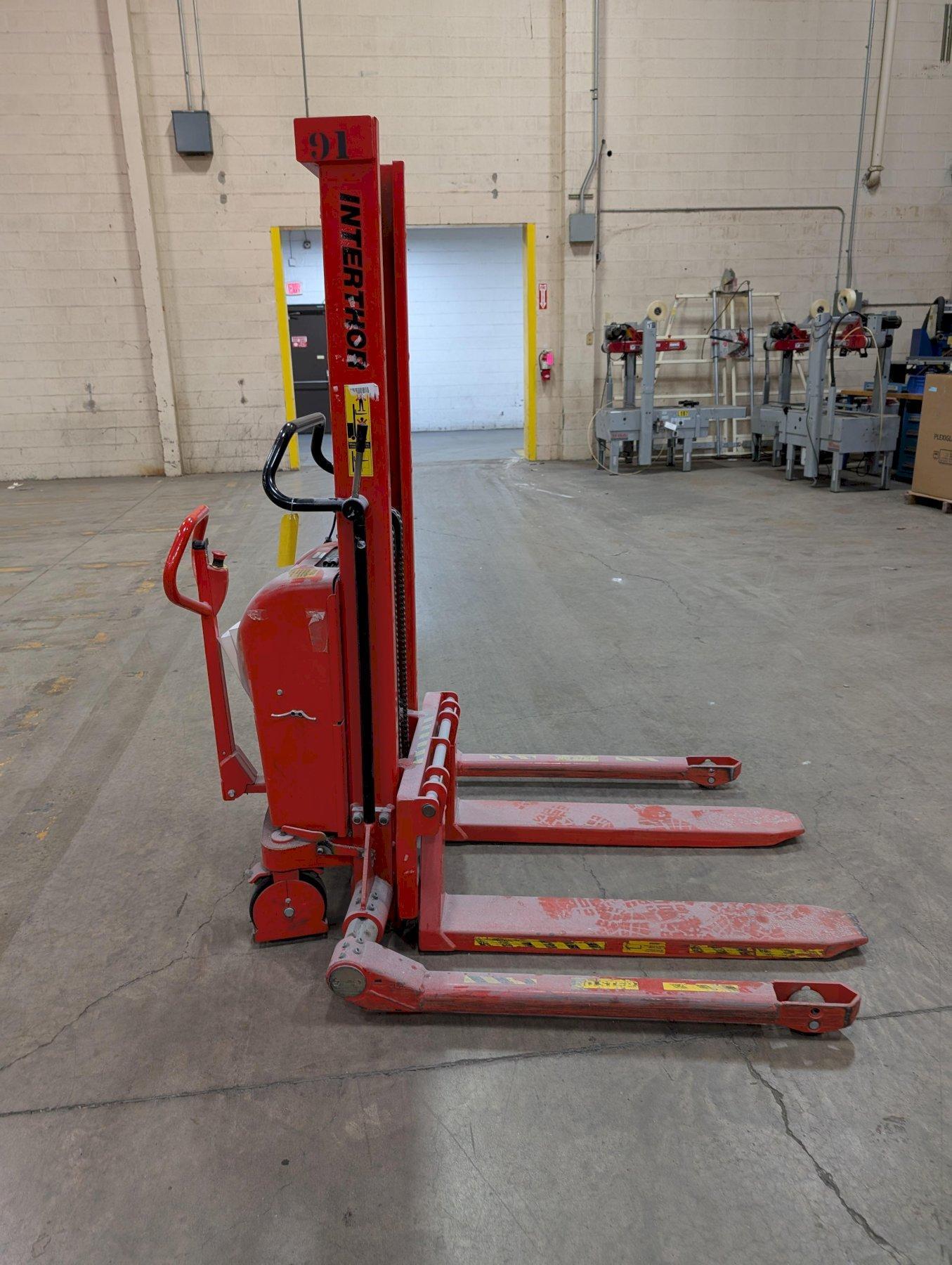 Powered Lift Pallet Straddle Stacker – 2200 lb Capacity, Lifts Up to 63 ...