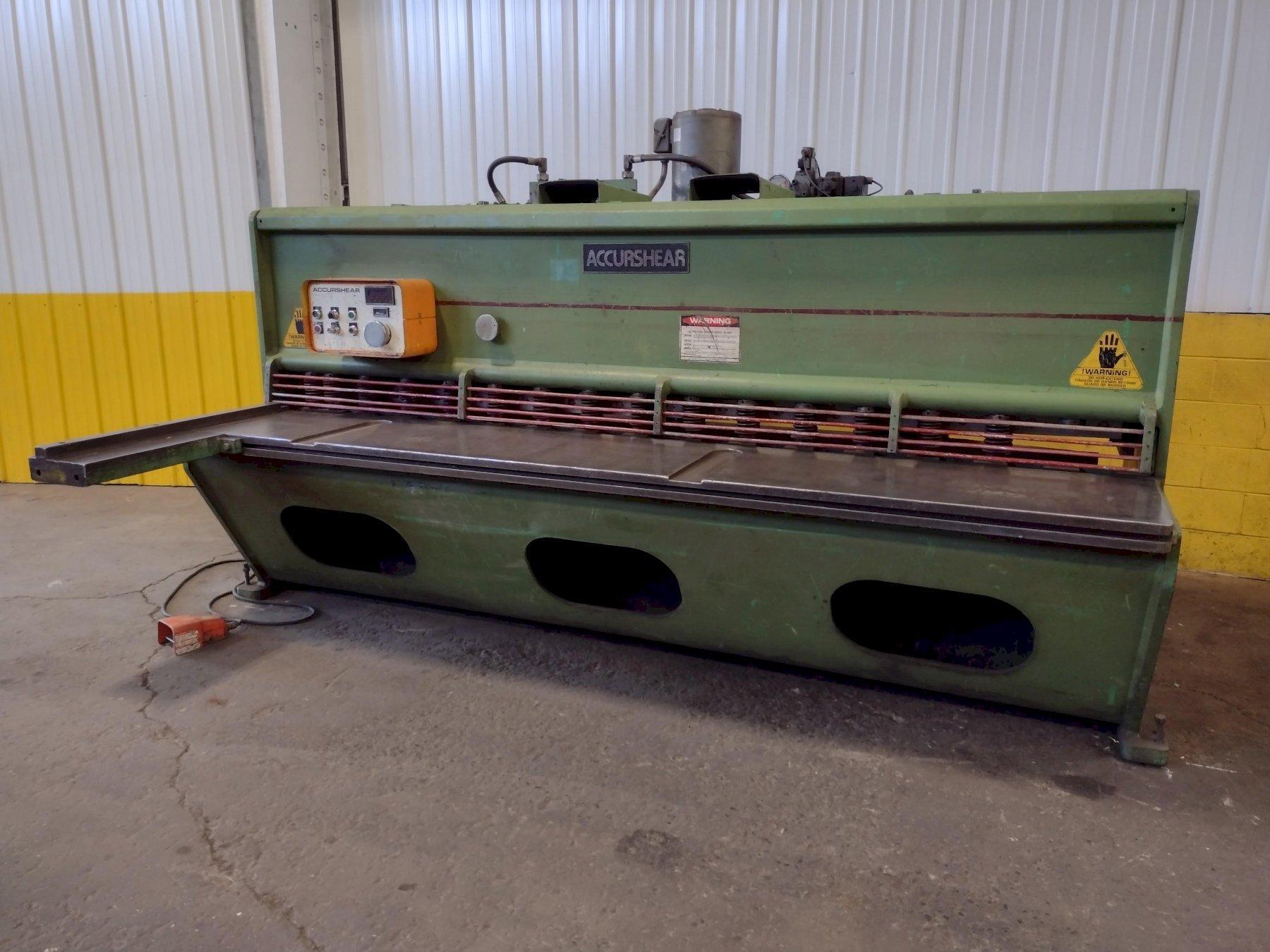 10′ X 1/4″ ACCURSHEAR MODEL #625010 HYDRAULIC POWER SHEAR: STOCK 17154