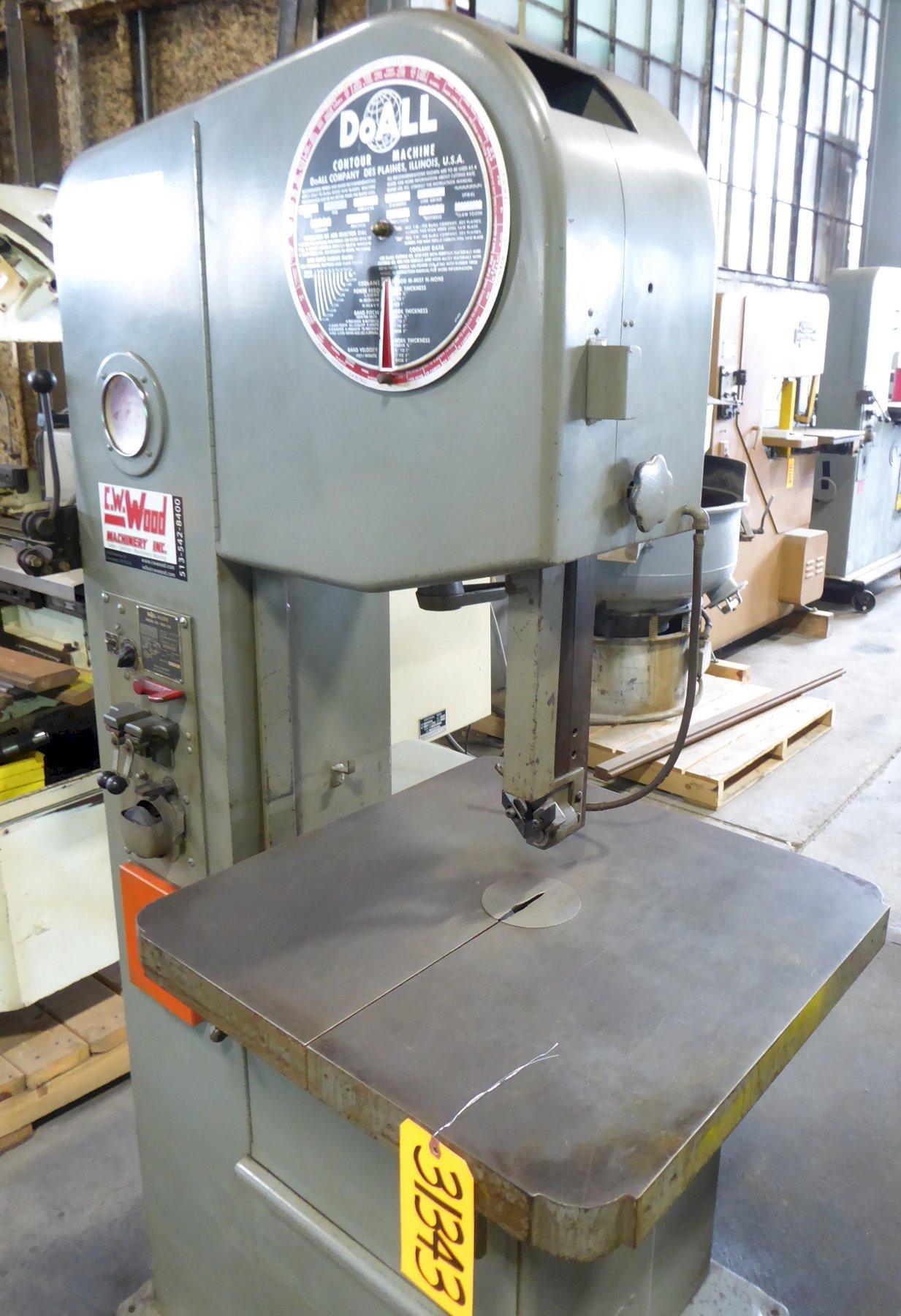 16″ DoAll Vertical Band Saw 16120, 24″ x 24″ Tbl., Clean C.W. Wood