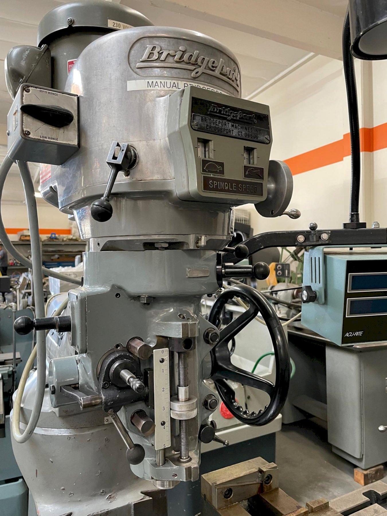 Bridgeport Series 1 Vertical Mill with AcuRite MillMate DRO, Angle Tight Precision Machine