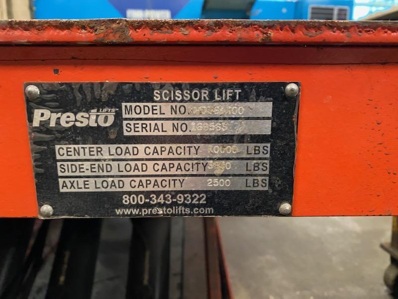 10,000 lb Presto 4′ x 8′ Hydraulic Lift Table G2000 Inc.