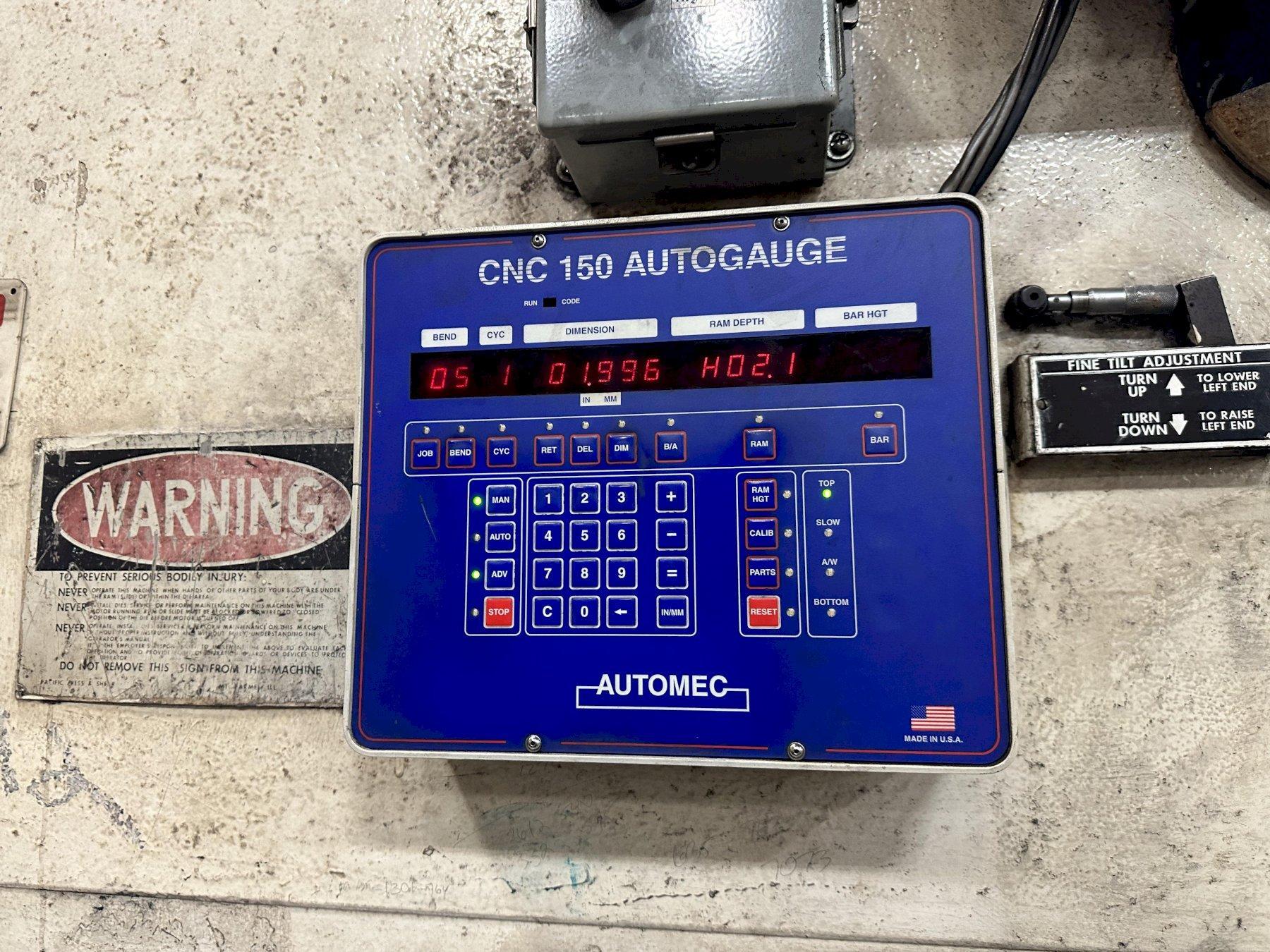 230 TON X 12′ PACIFIC MODEL J23012 HYDRAULIC PRESS BRAKE WITH AUTOMEC