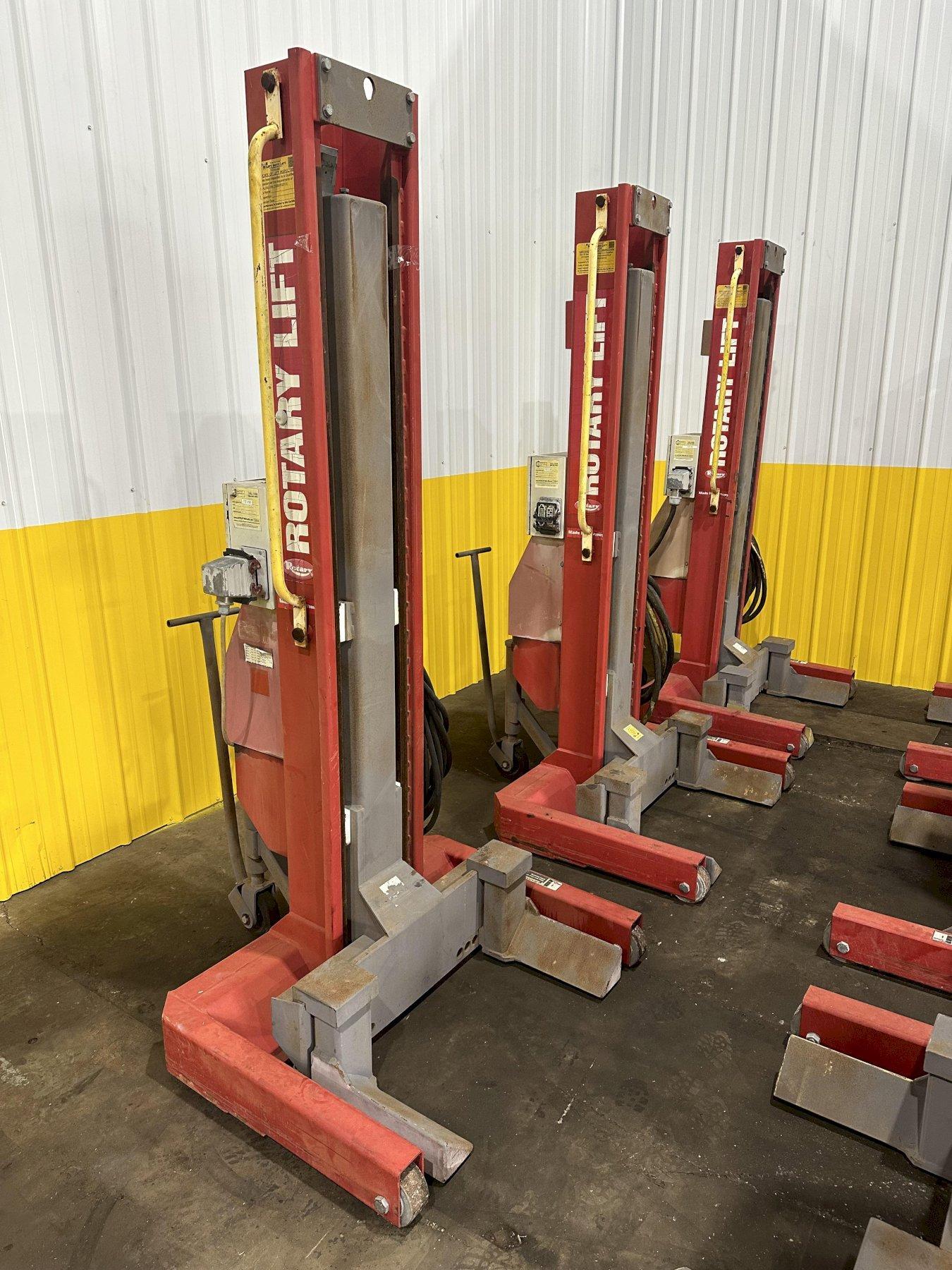 (6) 15,000 LBS ROTARY MODEL H415100 HEAVY DUTY MOBILE COLUMN LIFT